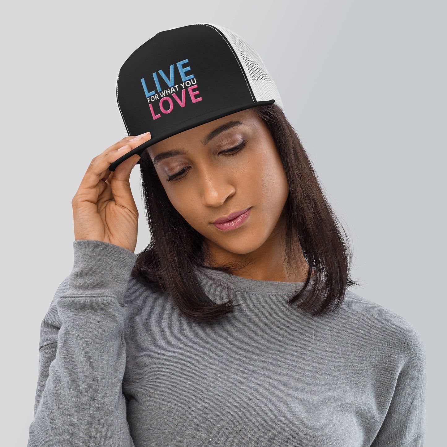 "LIVE FOR WHAT YOU LOVE" BY XCLUSIF POETIX Trucker Cap