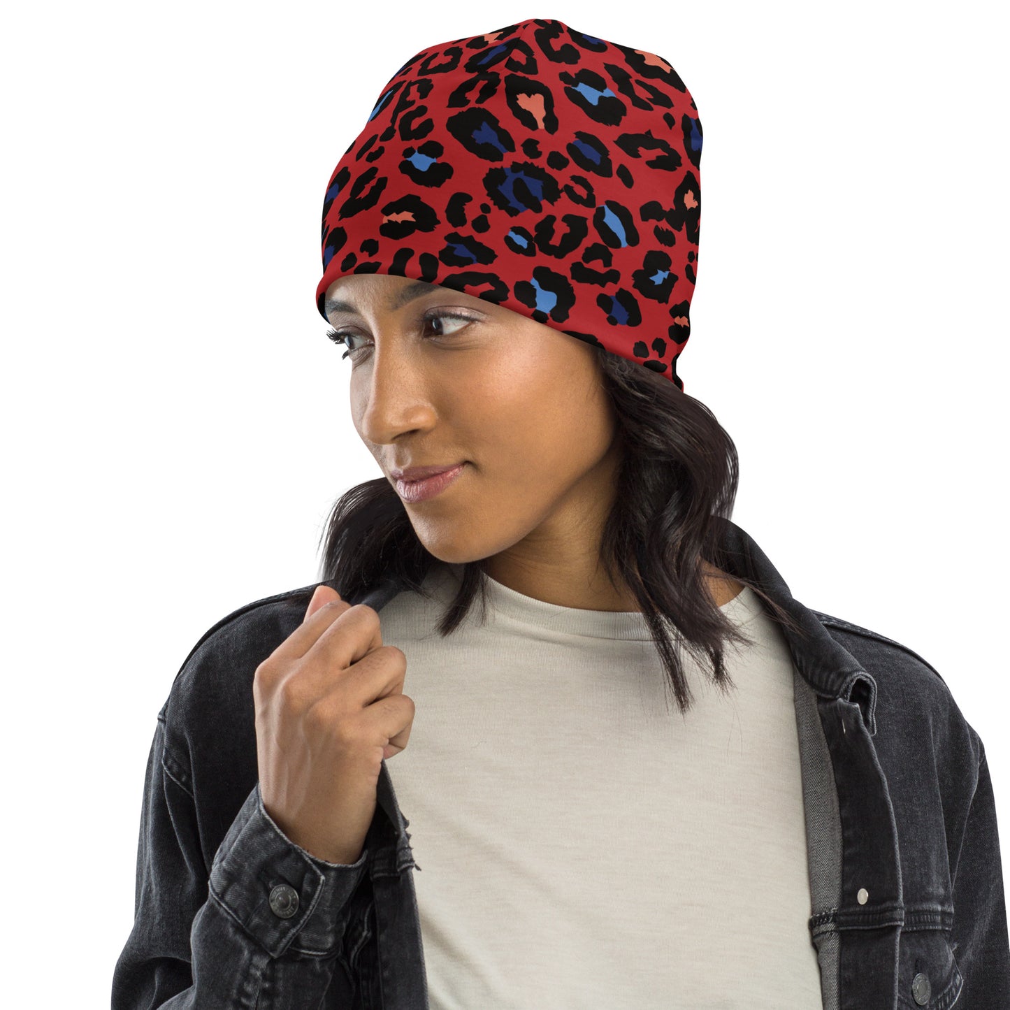 XCLUSIF POETIX RED LEOPARD Beanie