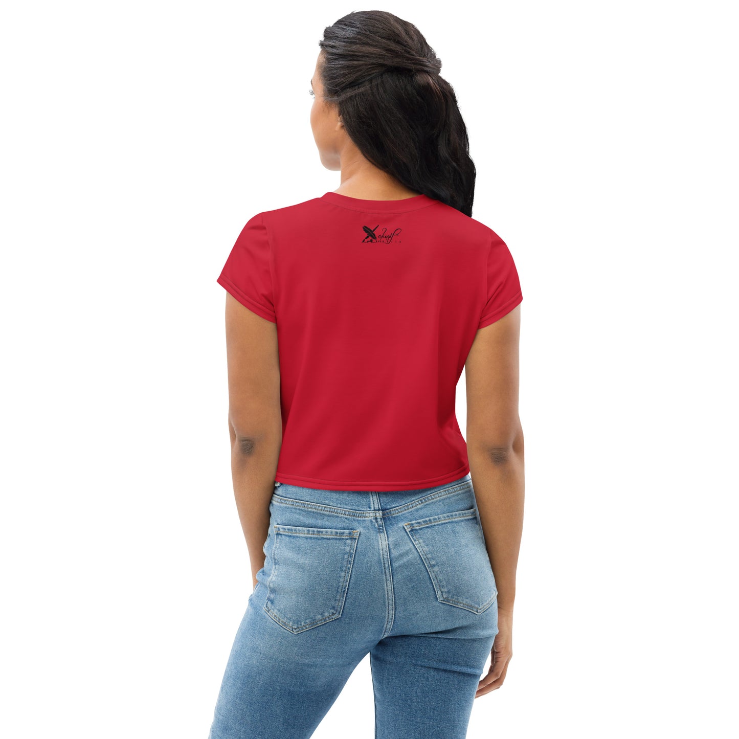 XCLUSIF POETIX RED & BLACK LOGO Crop Tee