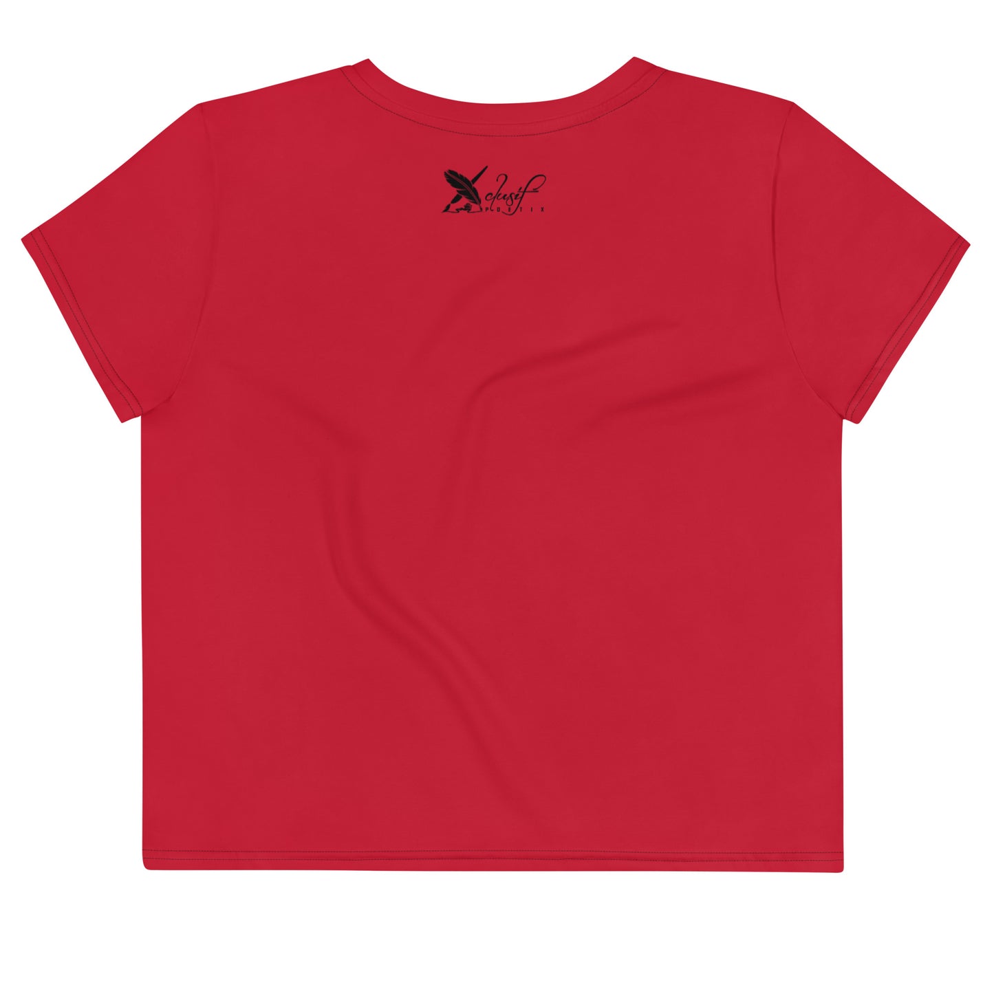 XCLUSIF POETIX RED & BLACK LOGO Crop Tee