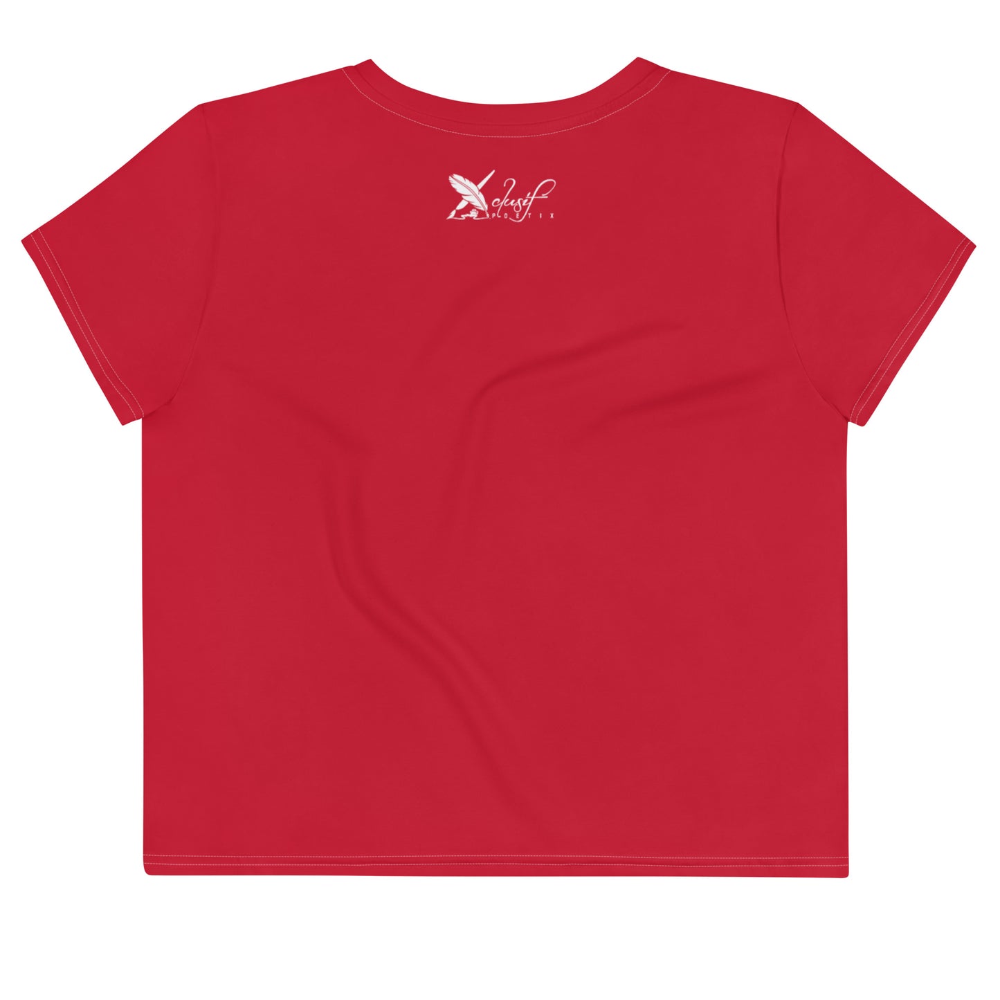 XCLUSIF POETIX RED & WHITE LOGO Crop Tee