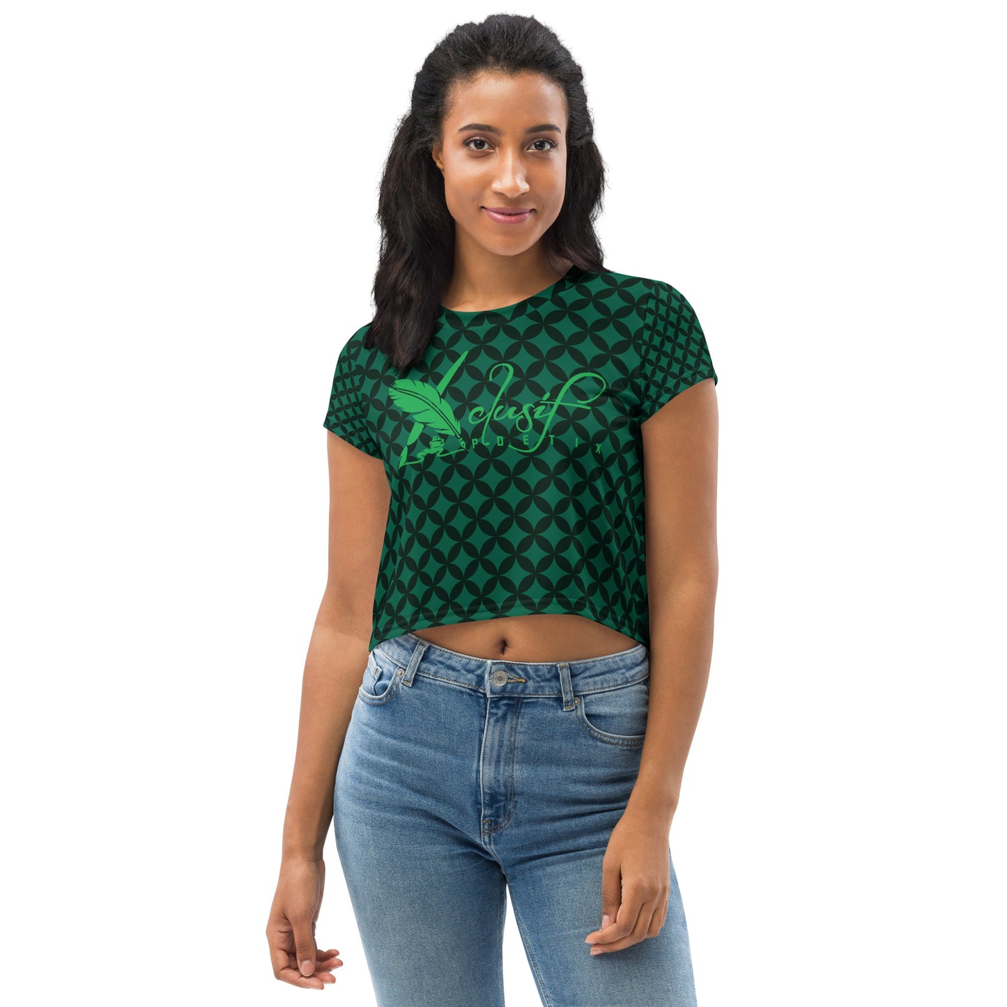 XCLUSIF POETIX LUXURY GREEN Women's Crop Tee