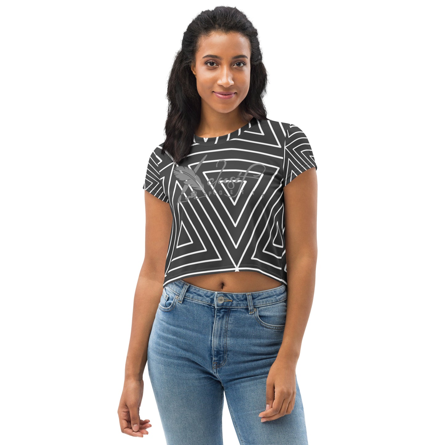 XCLUSIF POETIX BLACK TRIANGLE Women's Crop Tee