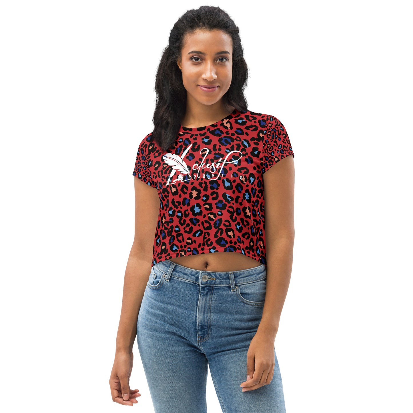 XCLUSIF POETIX RED LEOPARD Crop Tee