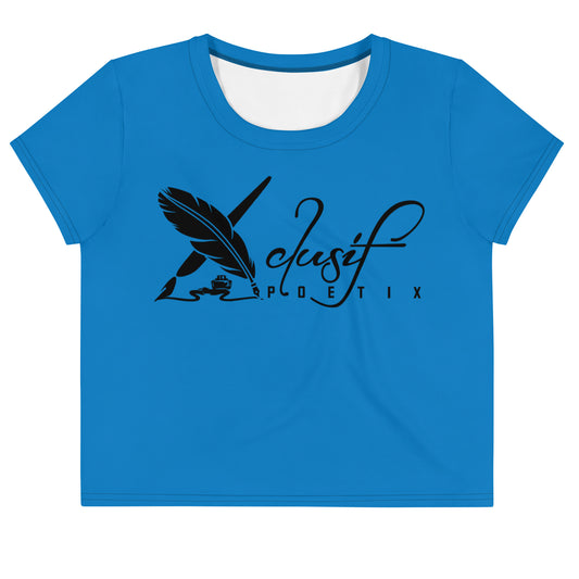 XCLUSIF POETIX BLUE & BLACK Women's Crop Tee