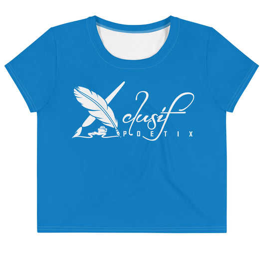 XCLUSIF POETIX BLUE & WHITE Women's Crop Tee