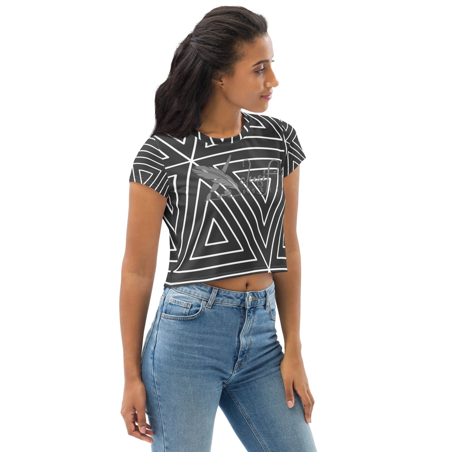 XCLUSIF POETIX BLACK TRIANGLE Women's Crop Tee