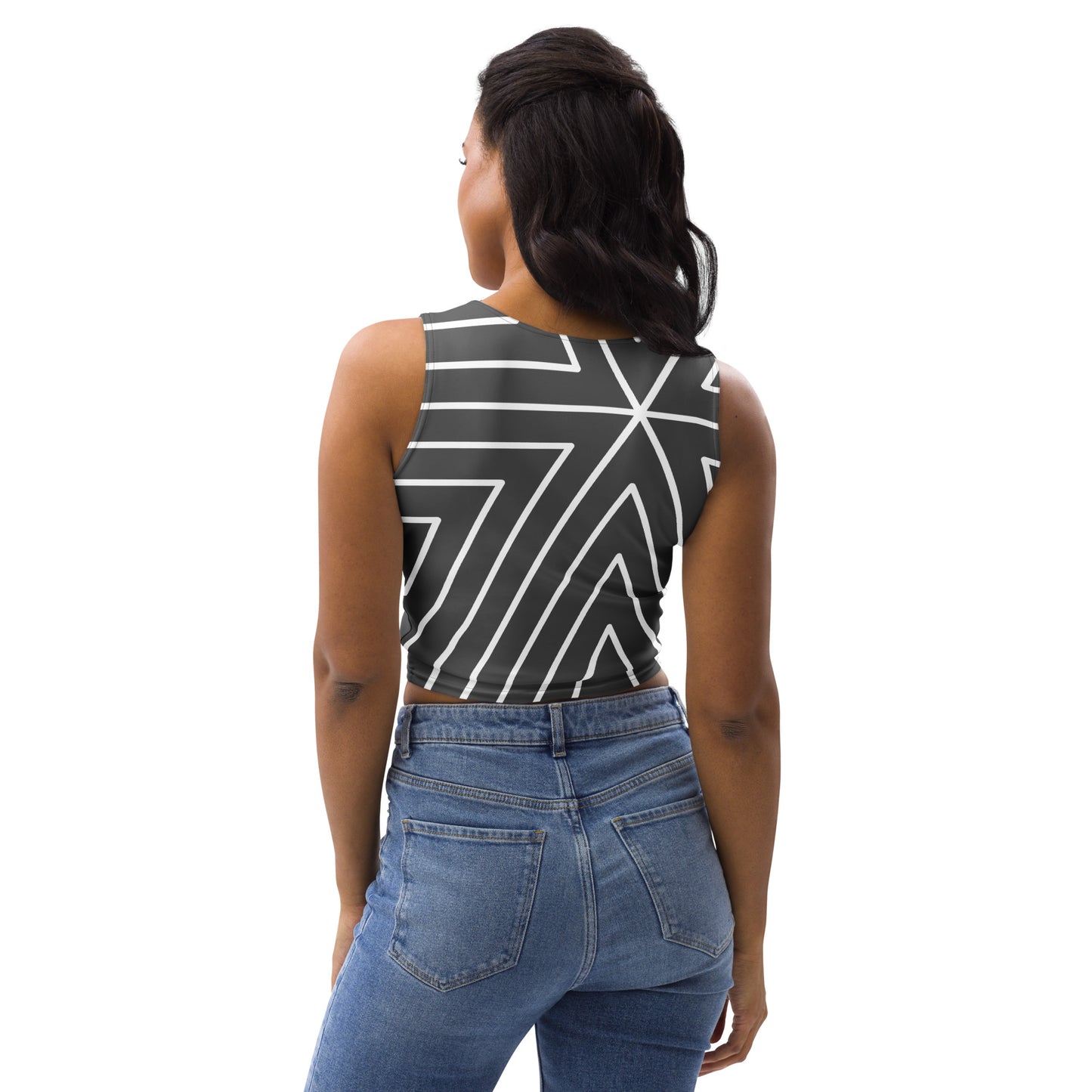 XCLUSIF POETIX BLACK TRIANGLE Women's Tank Crop Top