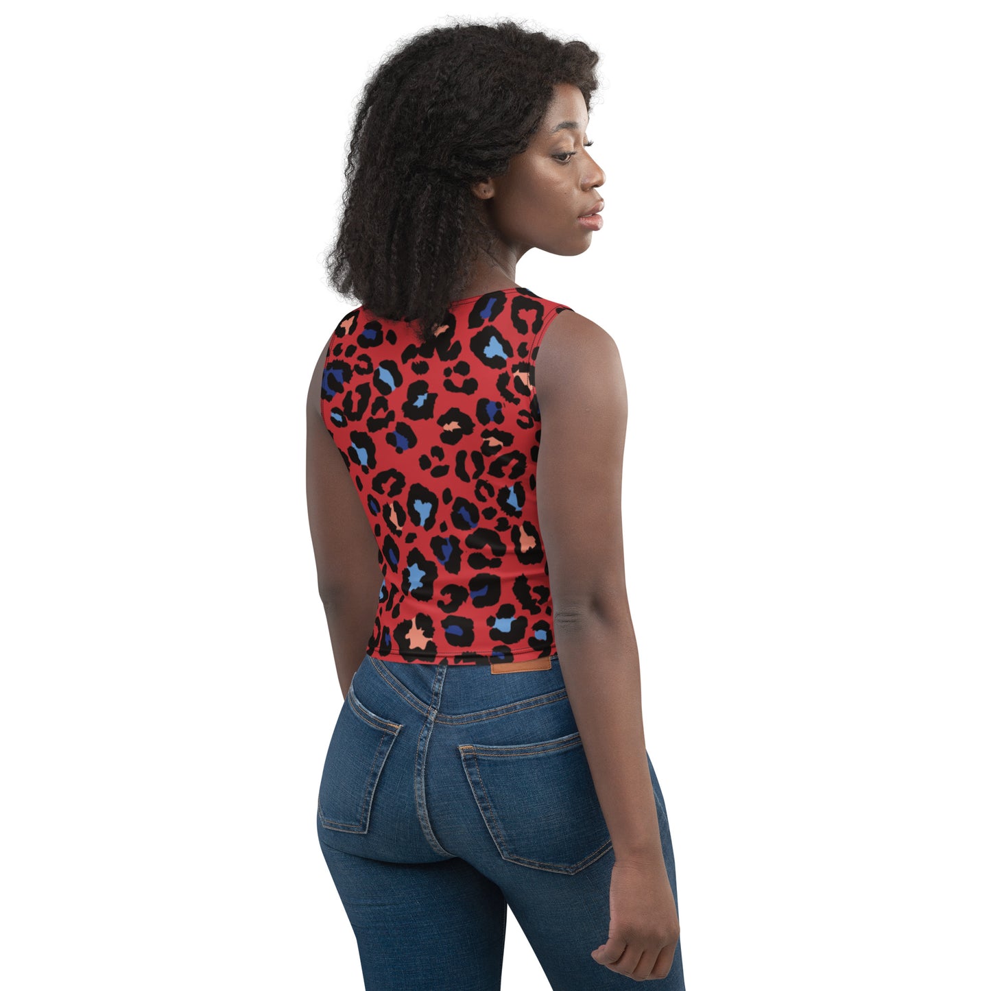 XCLUSIF POETIX RED LEOPARD Women's Crop Top