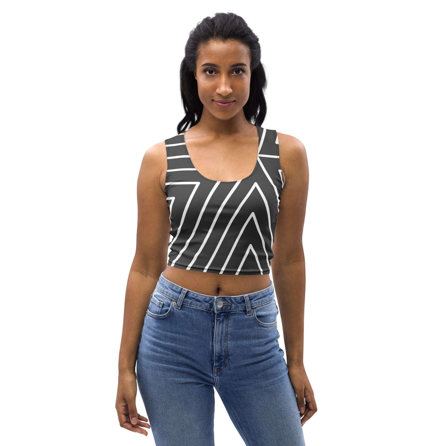 XCLUSIF POETIX BLACK TRIANGLE Women's Tank Crop Top