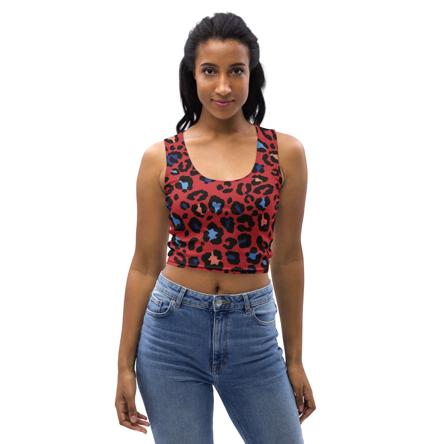 XCLUSIF POETIX RED LEOPARD Women's Crop Top