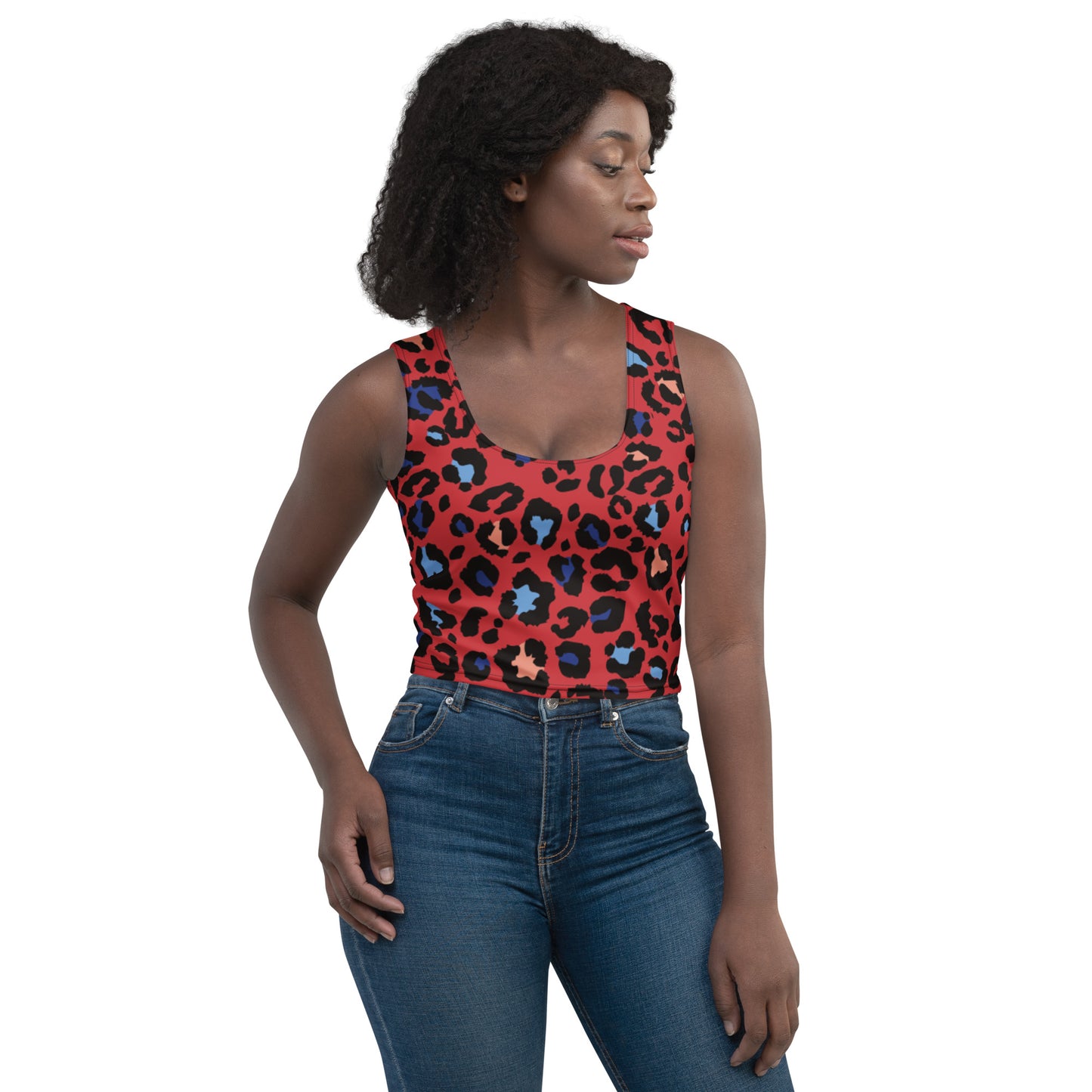 XCLUSIF POETIX RED LEOPARD Women's Crop Top