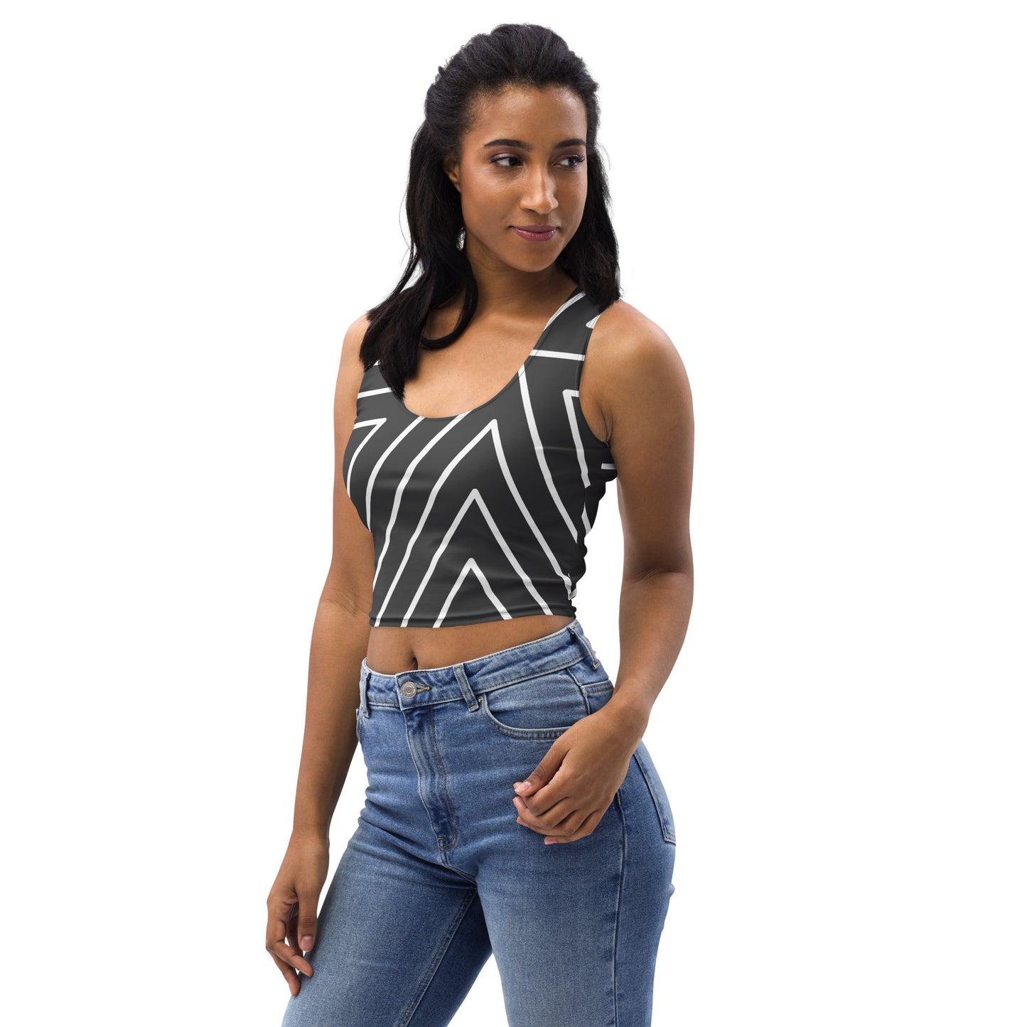 XCLUSIF POETIX BLACK TRIANGLE Women's Tank Crop Top