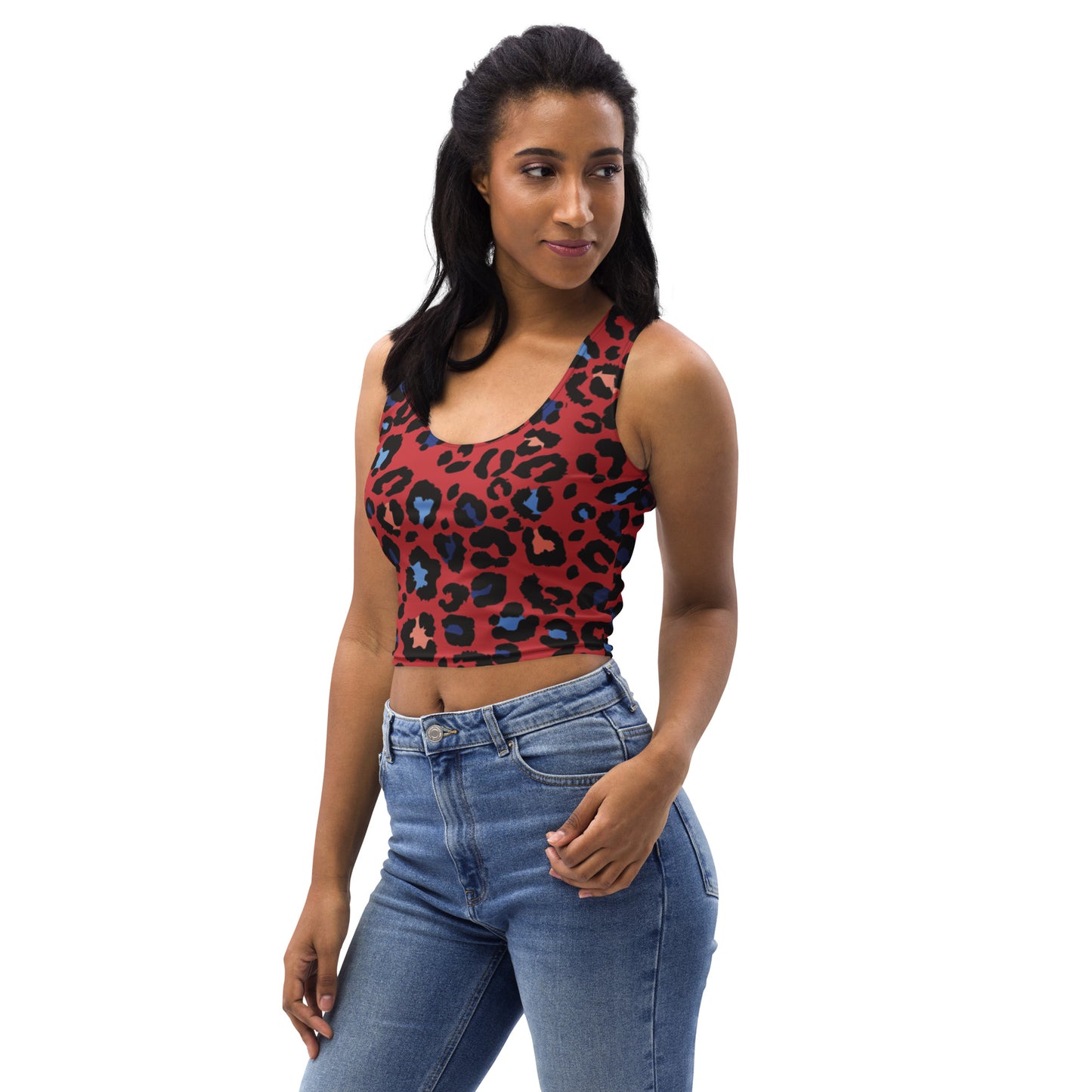 XCLUSIF POETIX RED LEOPARD Women's Crop Top