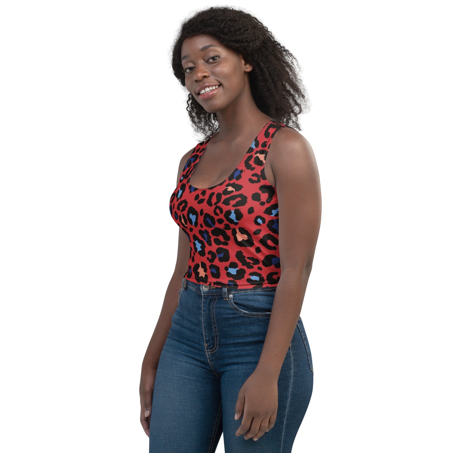 XCLUSIF POETIX RED LEOPARD Women's Crop Top