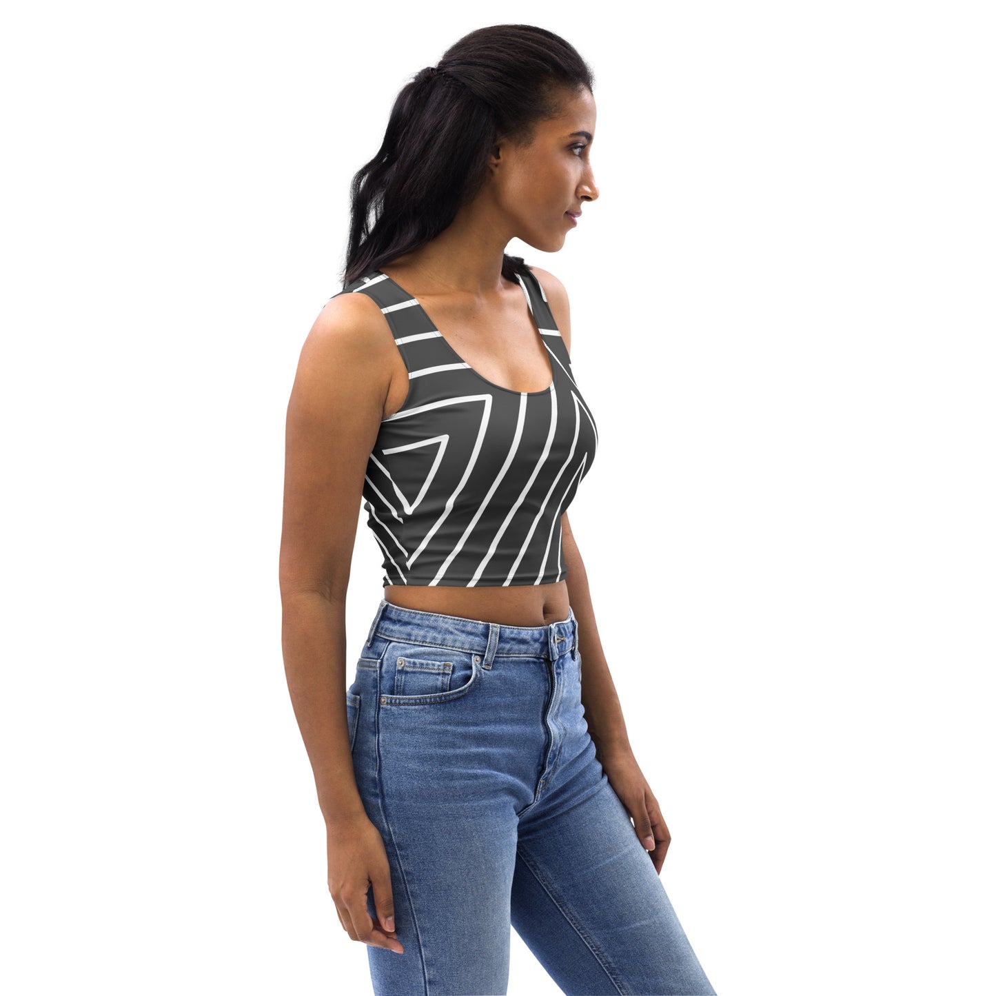 XCLUSIF POETIX BLACK TRIANGLE Women's Tank Crop Top