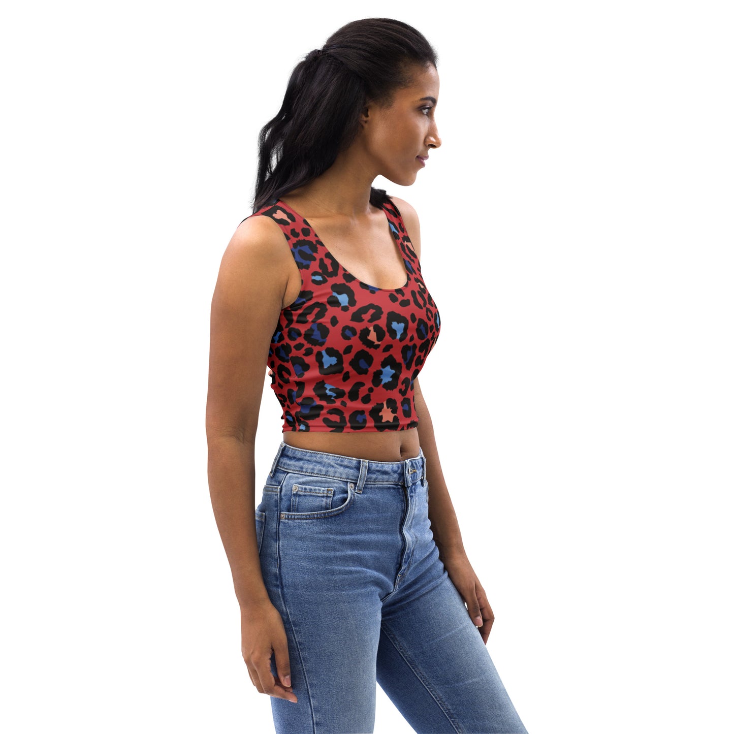 XCLUSIF POETIX RED LEOPARD Women's Crop Top