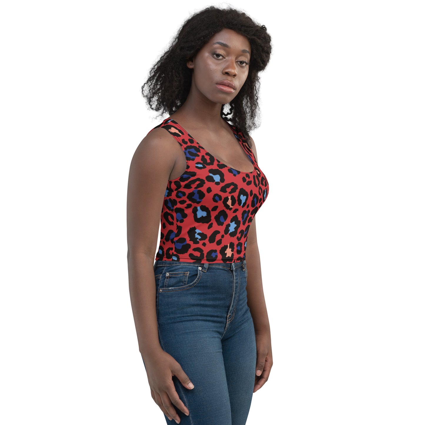 XCLUSIF POETIX RED LEOPARD Women's Crop Top