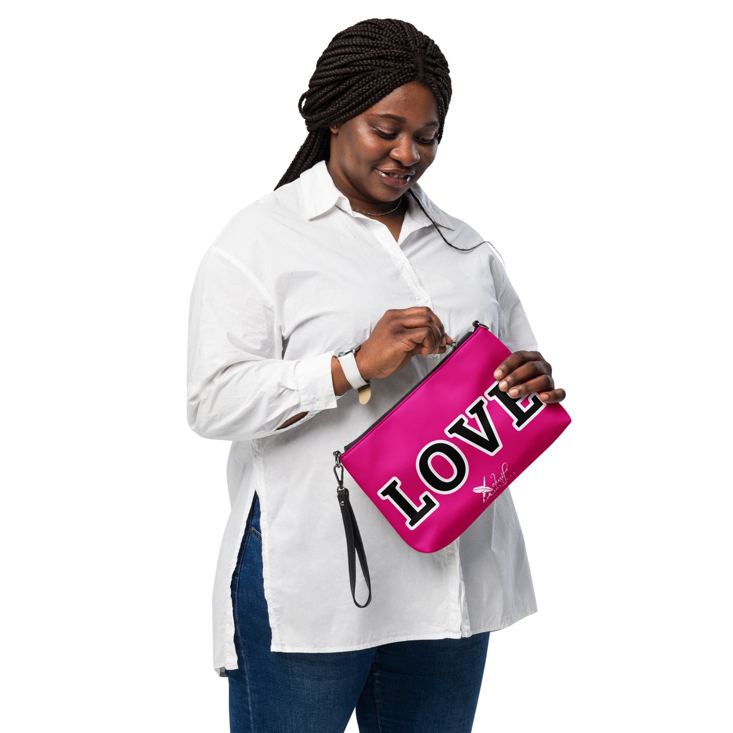 LOVE BY XCLUSIF POETIX HOT PINK & BLACK Crossbody bag