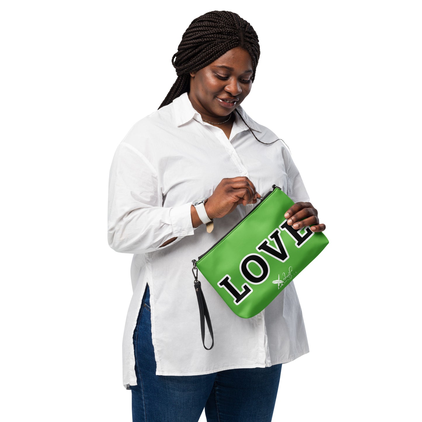 LOVE BY XCLUSIF POETIX GREEN & BLACK Crossbody bag