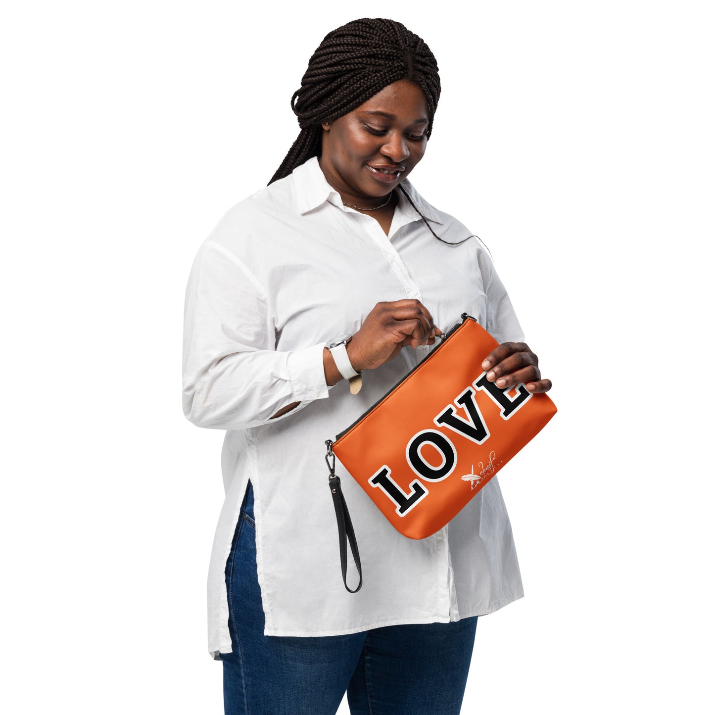 LOVE BY XCLUSIF POETIX ORANGE & BLACK Crossbody bag