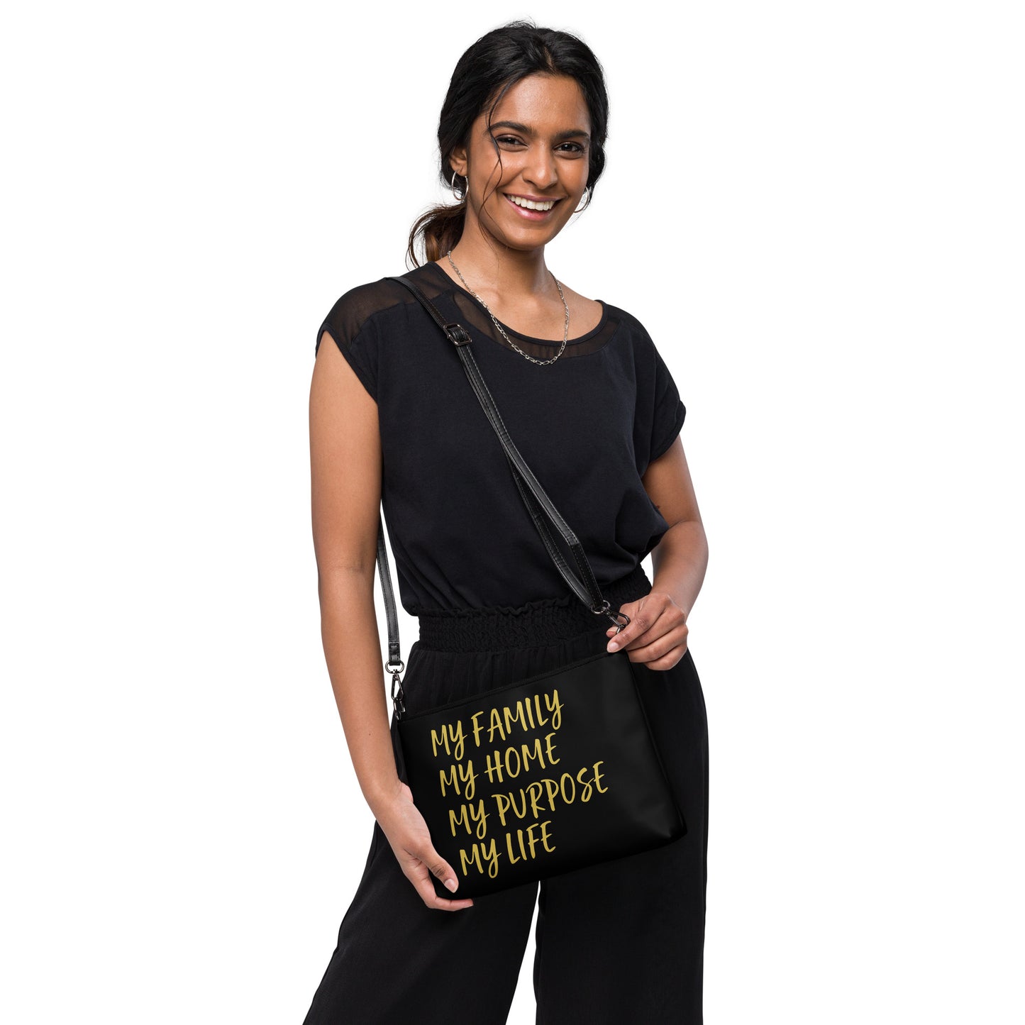 BLESSED BY XCLUSIF POETIX BLACK & GOLD Crossbody bag