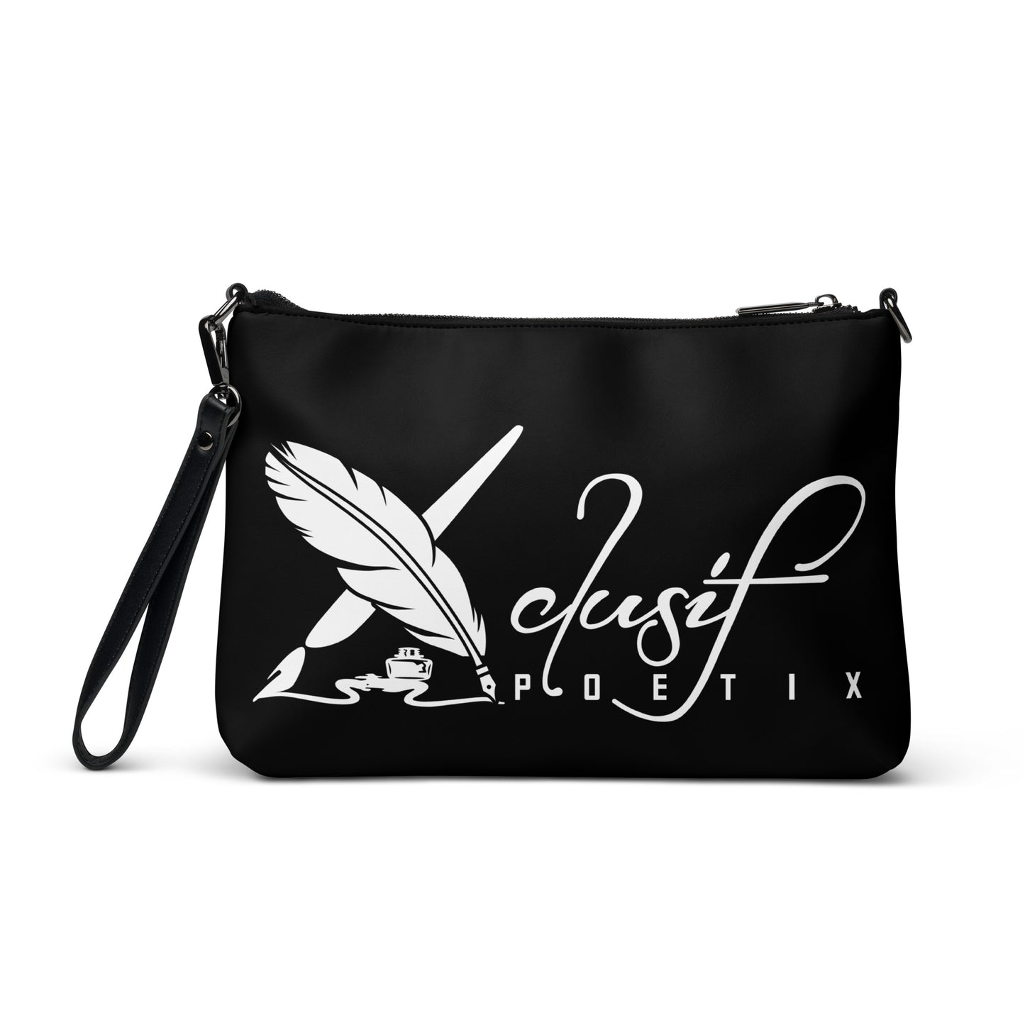 "LIVE FOR WHAT YOU LOVE" BY XCLUSIF POETIX BLACK Crossbody bag