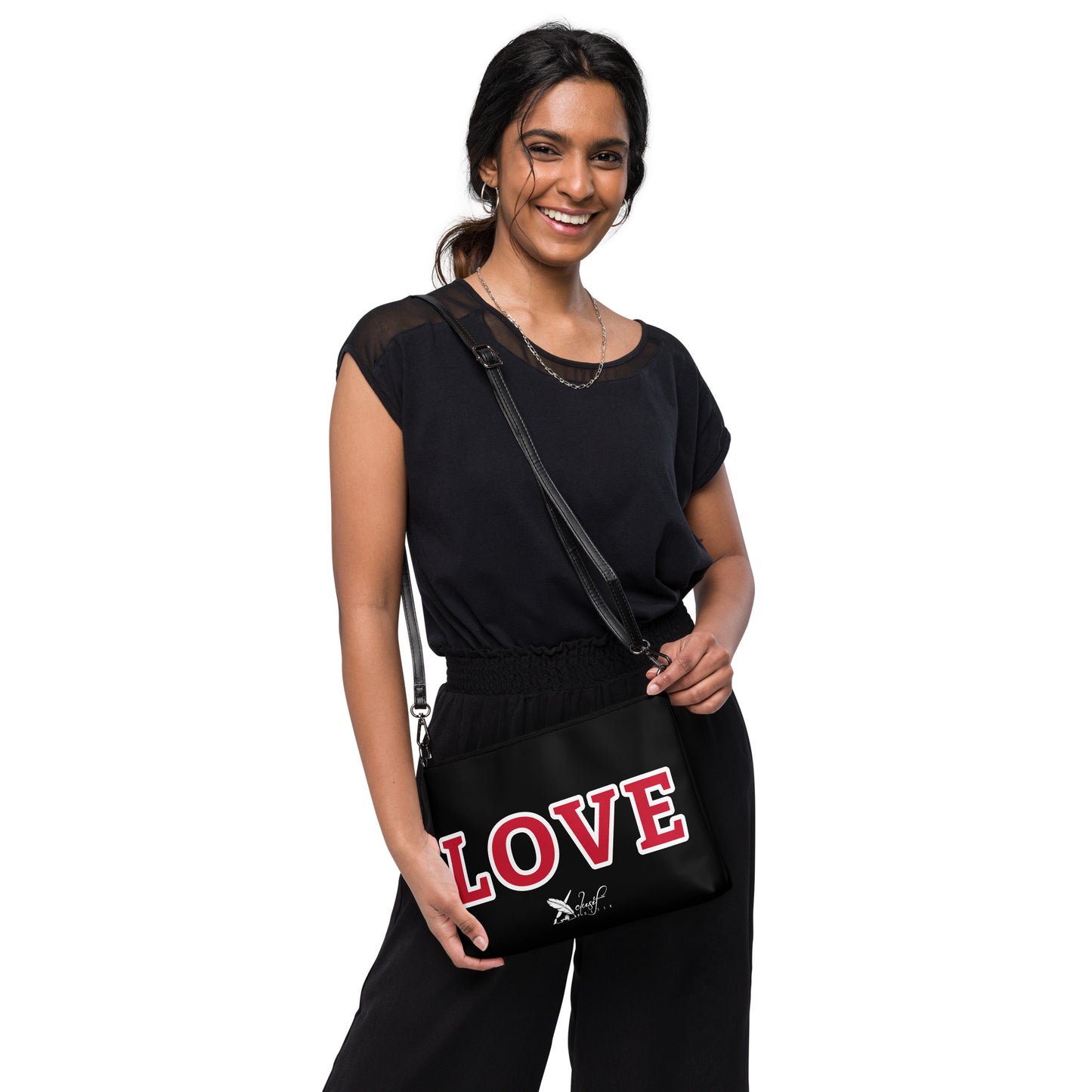 LOVE BY XCLUSIF POETIX BLACK & RED Crossbody bag