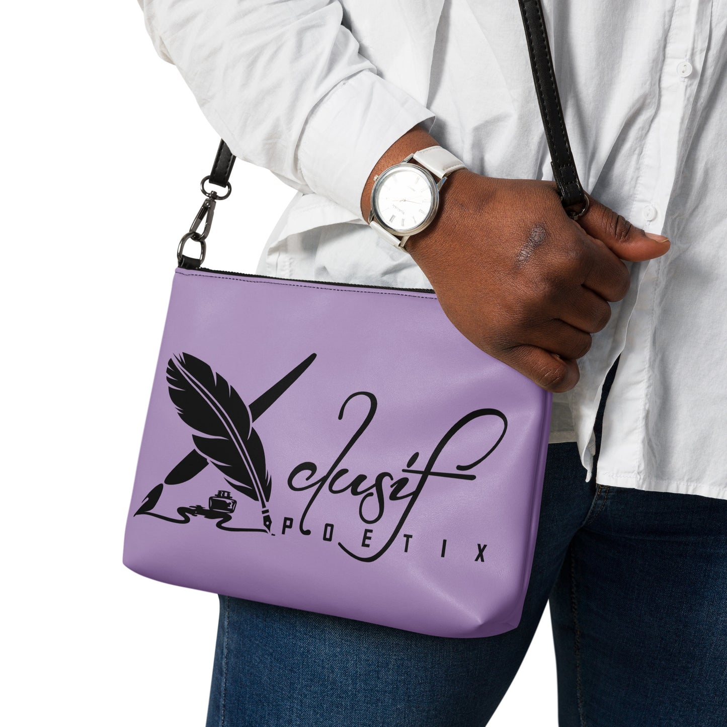 "LOVE ALWAYS WINS" BY XCLUSIF POETIX LIGHT PURPLE Crossbody bag