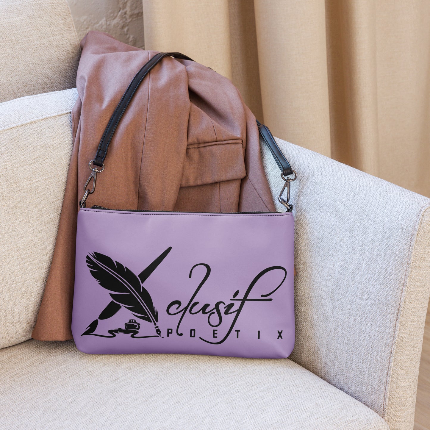 "LOVE ALWAYS WINS" BY XCLUSIF POETIX LIGHT PURPLE Crossbody bag