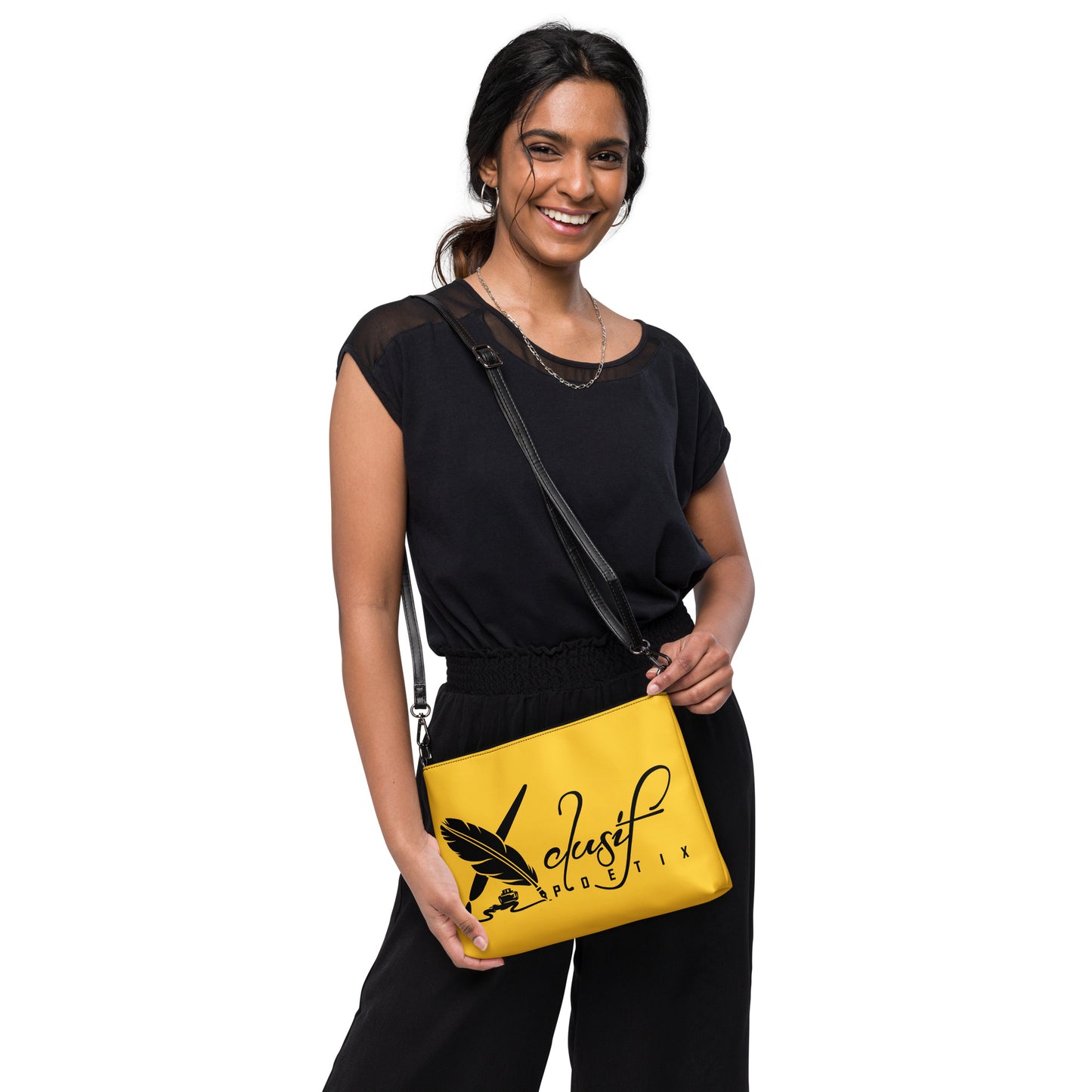 "LOVE ALWAYS WINS" BY XCLUSIF POETIX YELLOW Crossbody bag