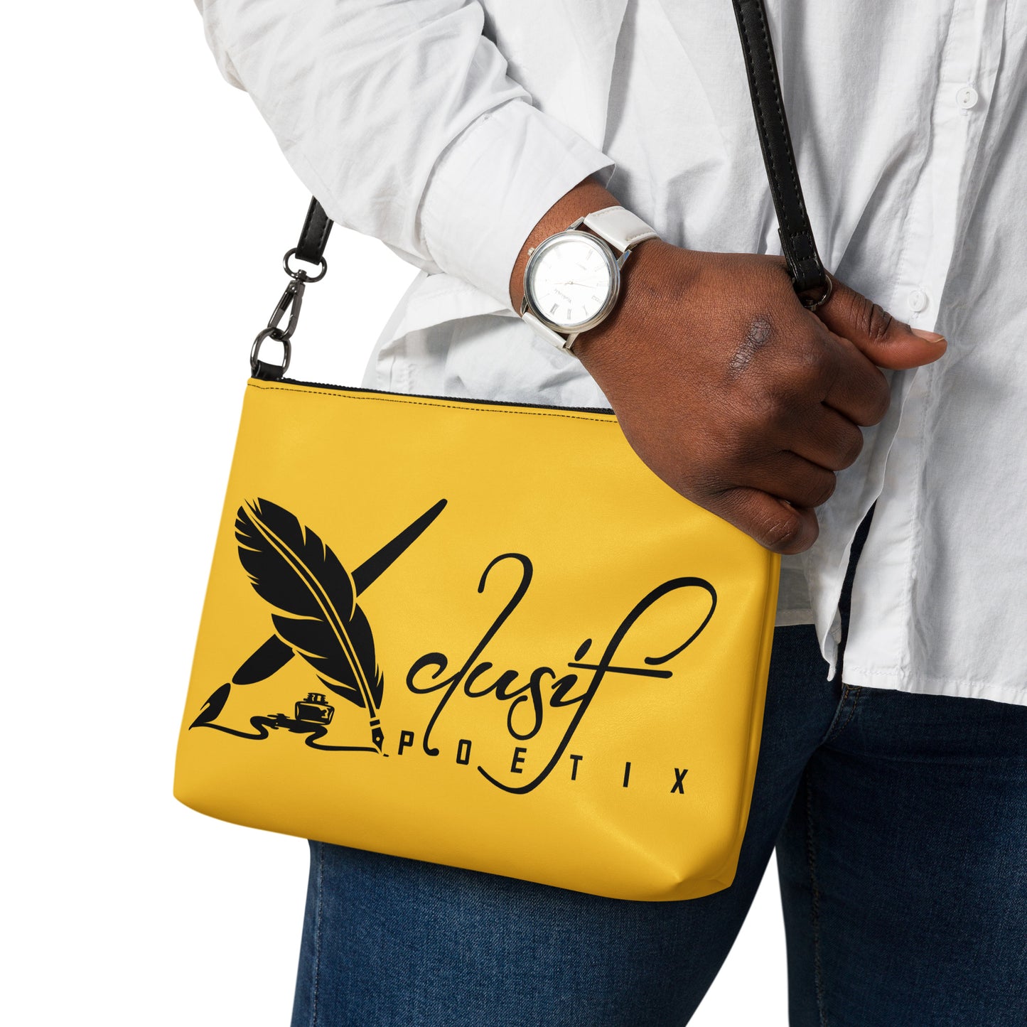 "LOVE ALWAYS WINS" BY XCLUSIF POETIX YELLOW Crossbody bag