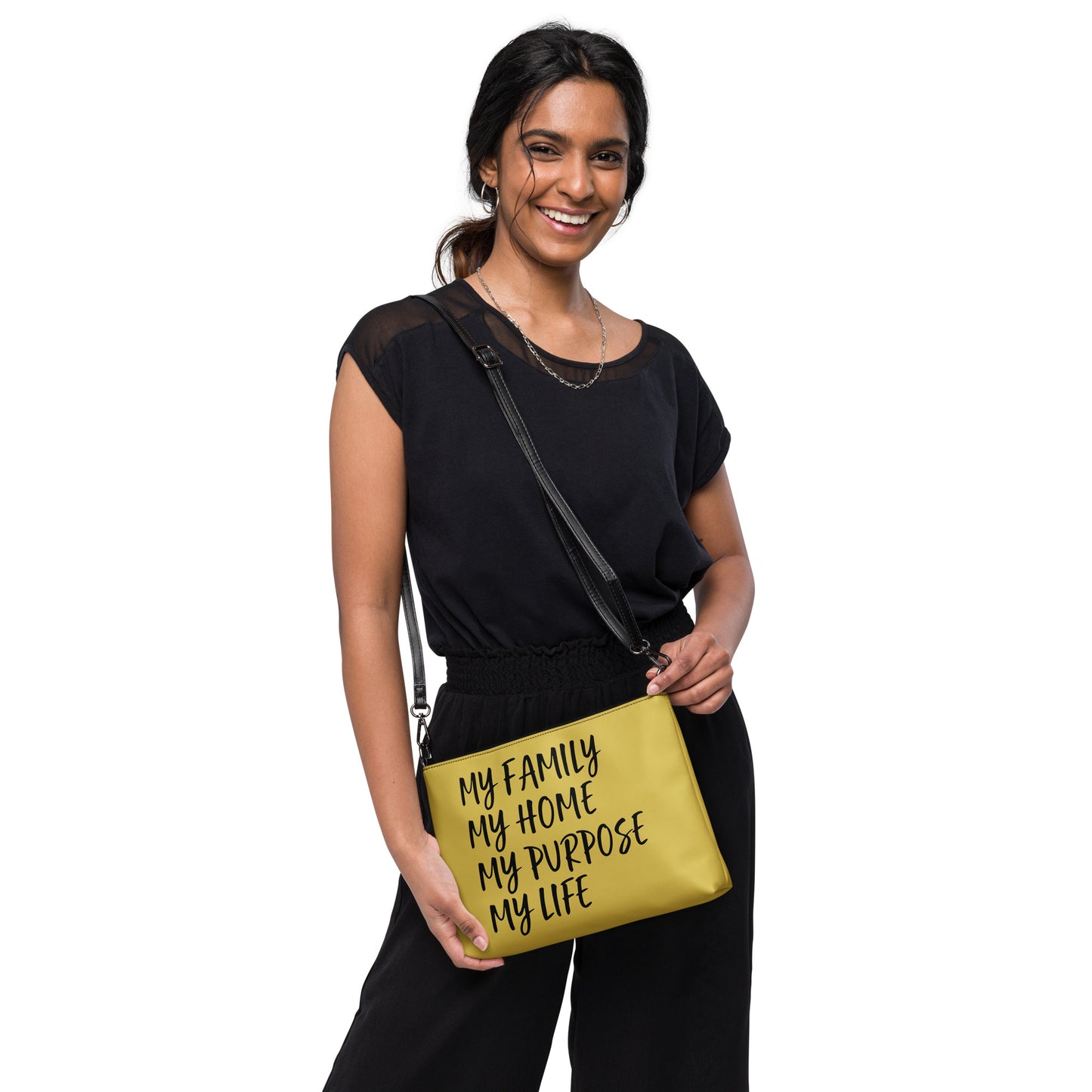 BLESSED BY XCLUSIF POETIX GOLD & BLACK Crossbody bag