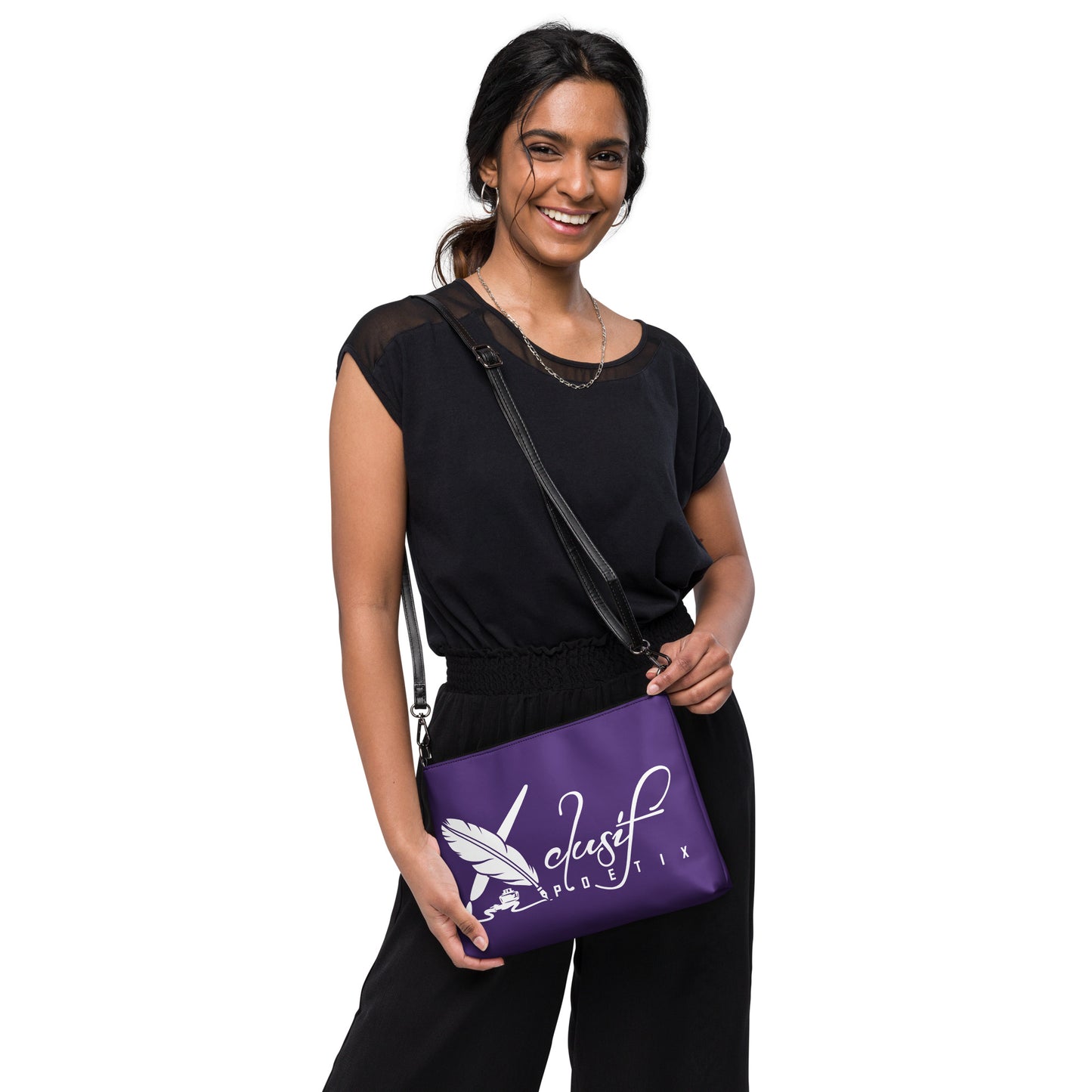 "LIVE FOR WHAT YOU LOVE" BY XCLUSIF POETIX PURPLE Crossbody bag