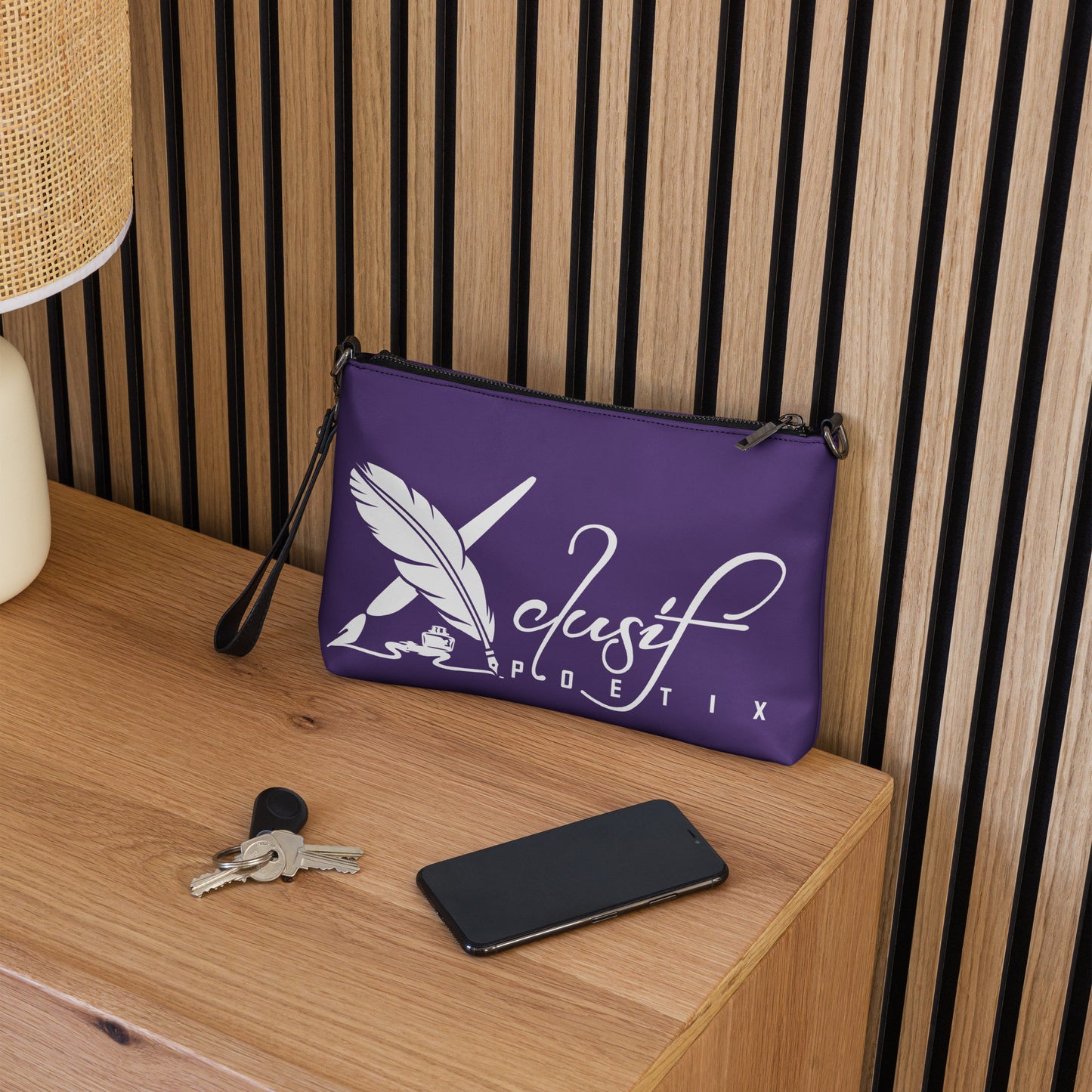 "LIVE FOR WHAT YOU LOVE" BY XCLUSIF POETIX PURPLE Crossbody bag