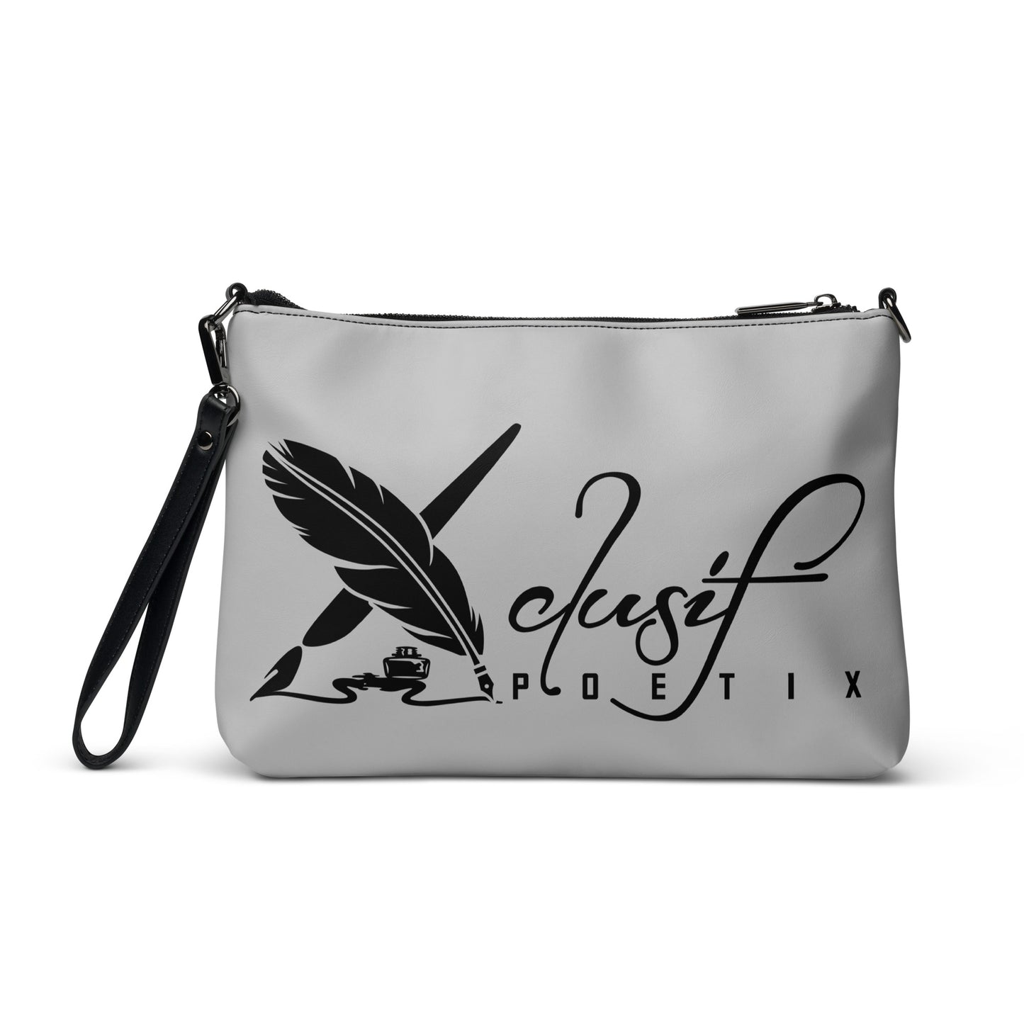 "LOVE ALWAYS WINS" BY XCLUSIF POETIX SILVER Crossbody bag