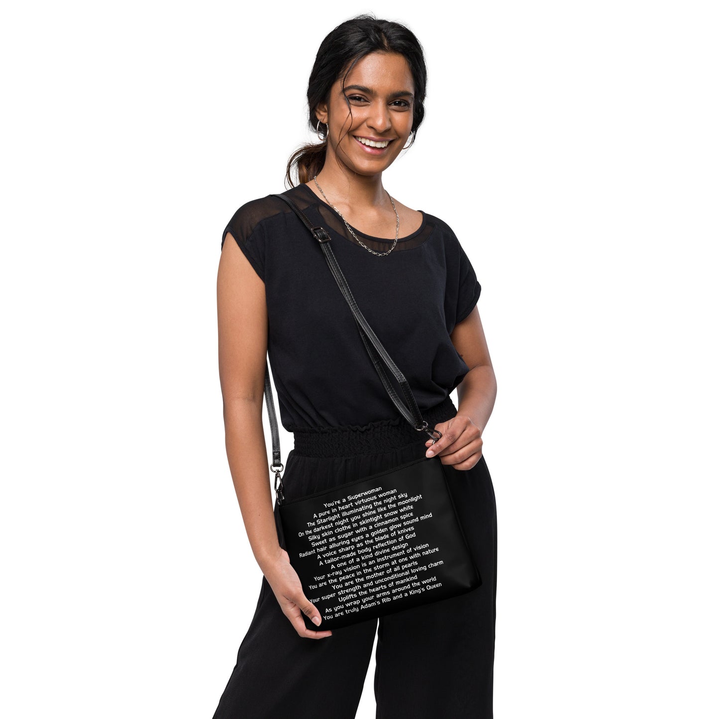 SUPERWOMAN BY XCLUSIF POETIX BLACK & WHITE Crossbody bag