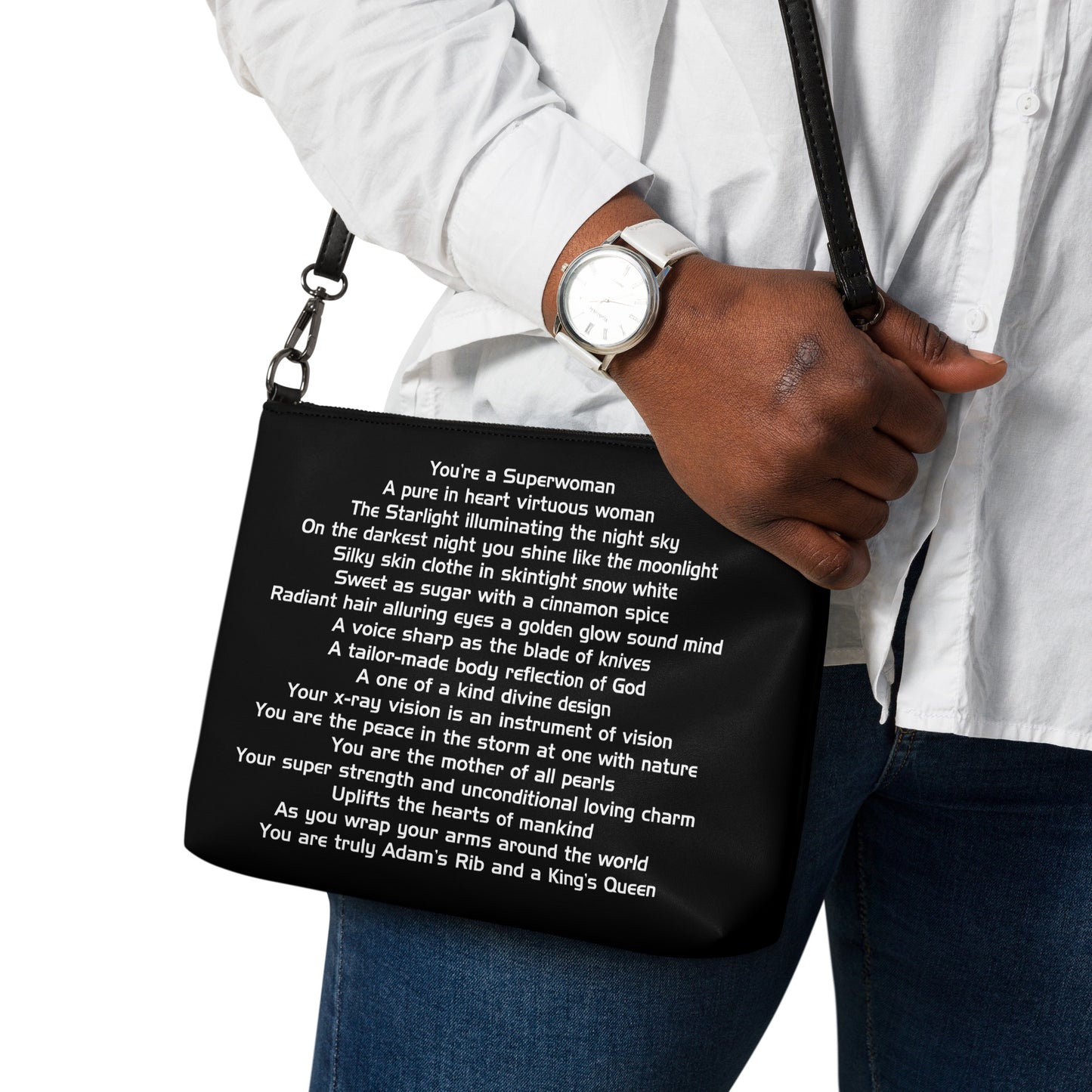 SUPERWOMAN BY XCLUSIF POETIX BLACK & WHITE Crossbody bag