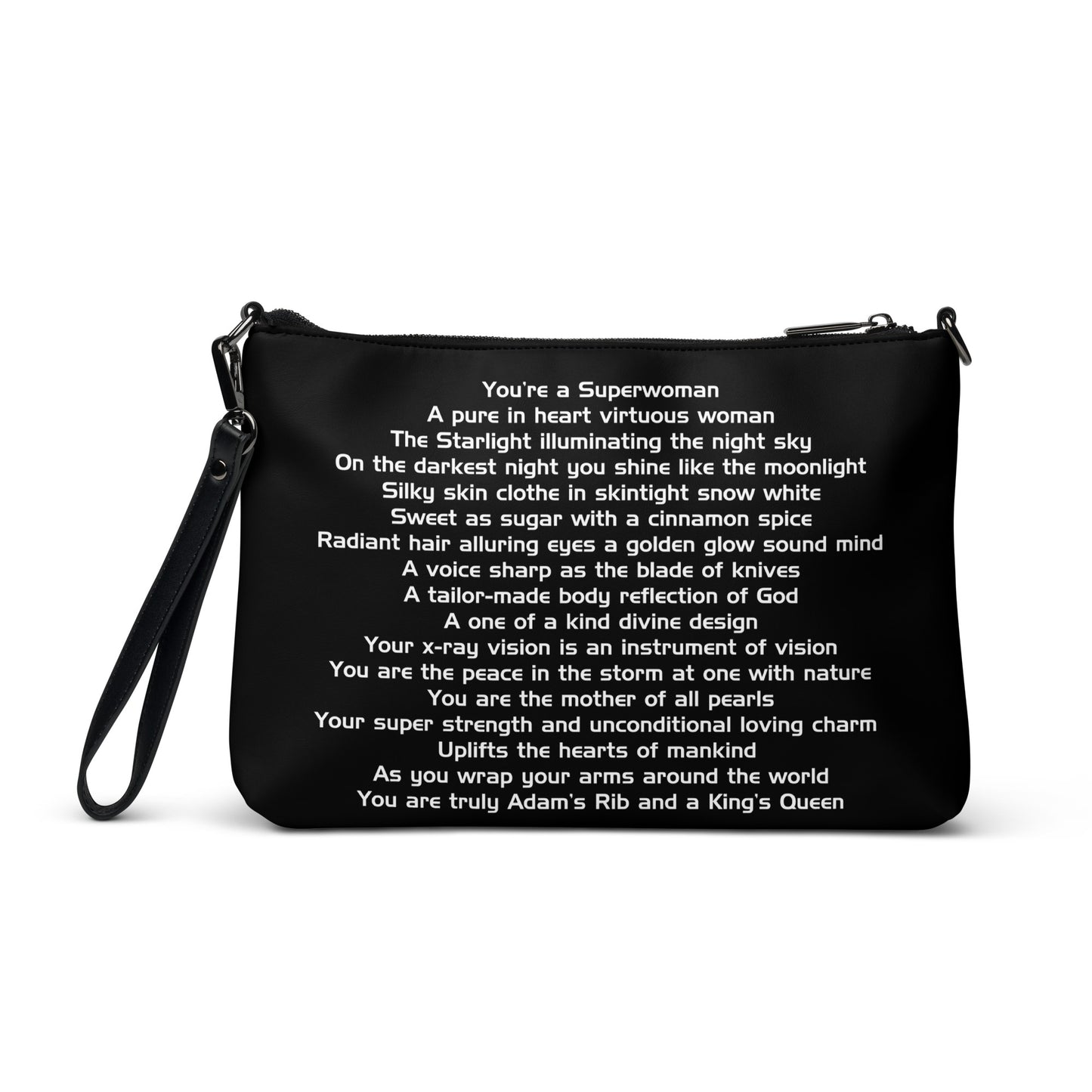 SUPERWOMAN BY XCLUSIF POETIX BLACK & WHITE Crossbody bag