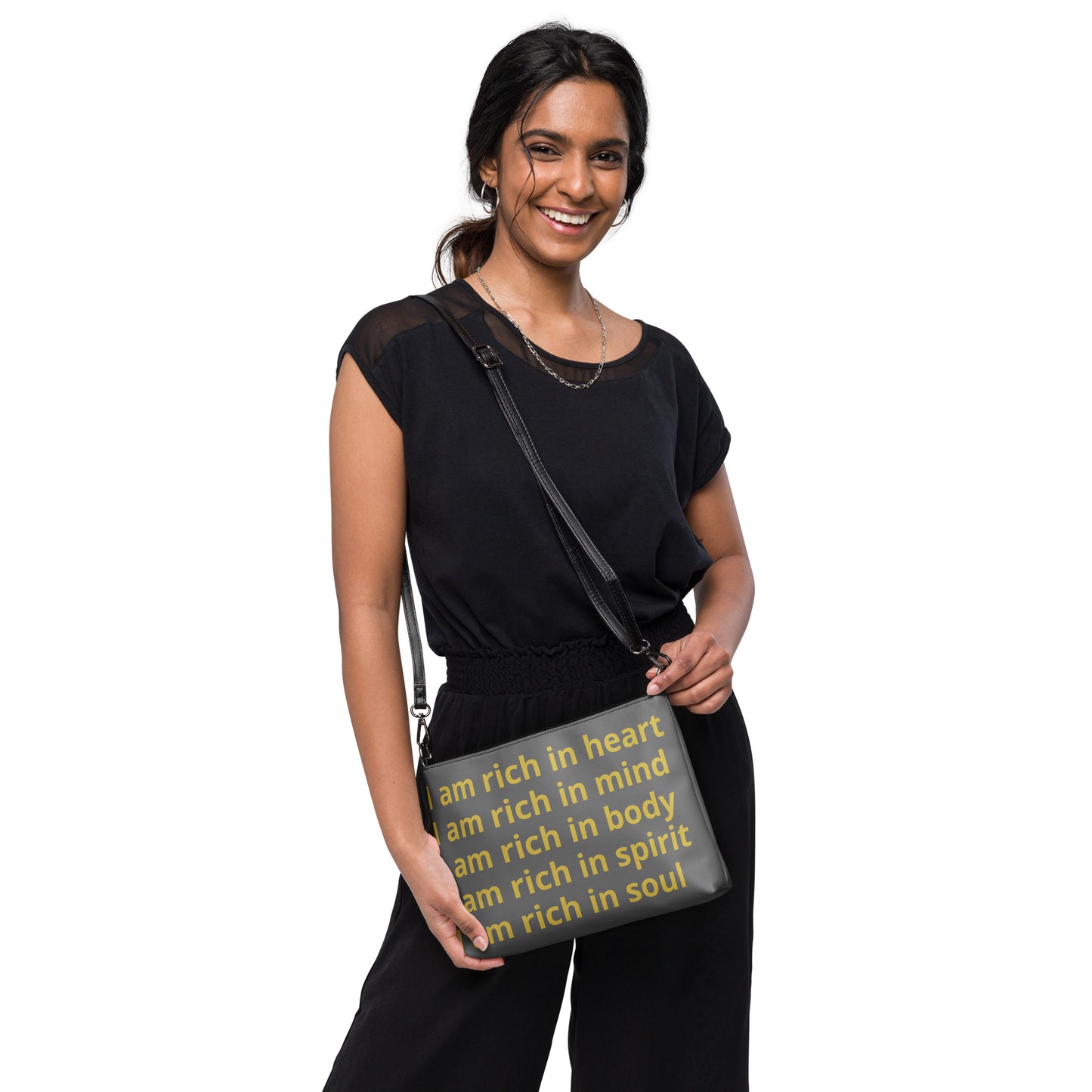 RICH BY XCLUSIF POETIX GREY & GOLD Crossbody bag