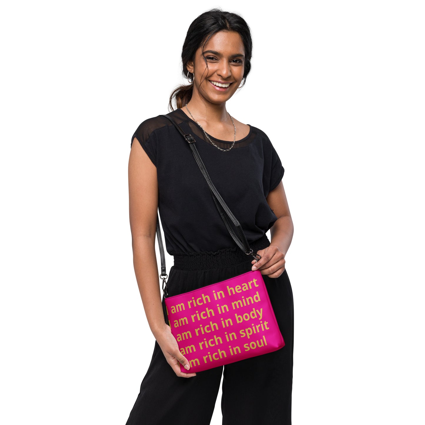 RICH BY XCLUSIF POETIX HOT PINK & GOLD Crossbody bag