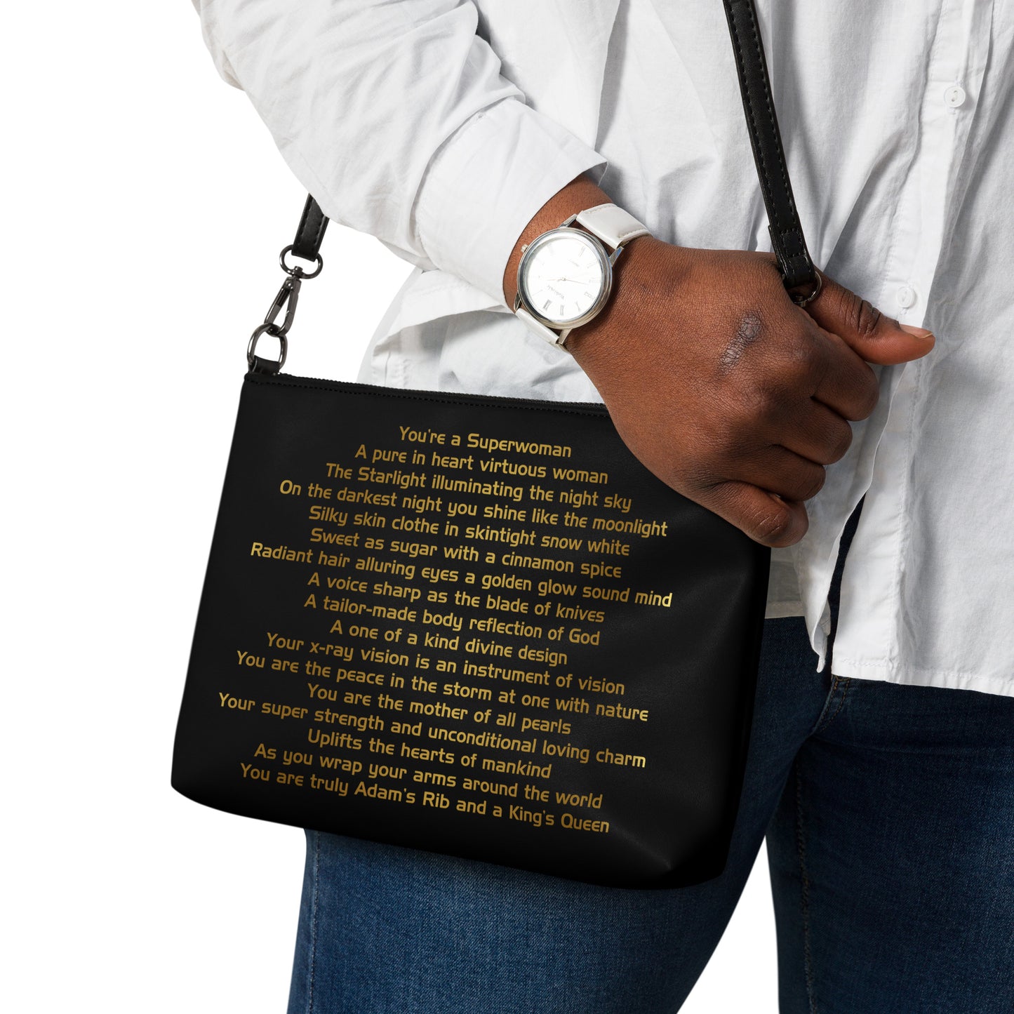 SUPERWOMAN BY XCLUSIF POETIX BLACK & GOLD Crossbody bag