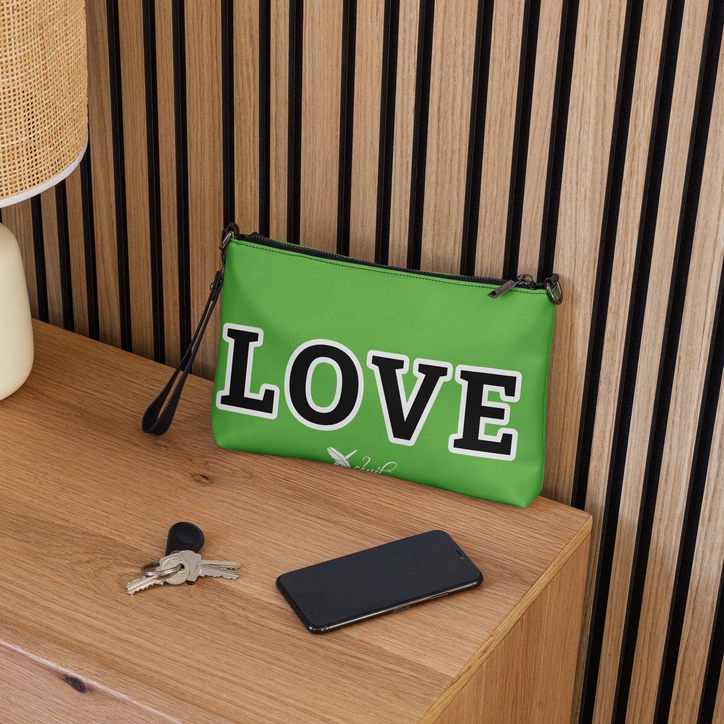 LOVE BY XCLUSIF POETIX GREEN & BLACK Crossbody bag