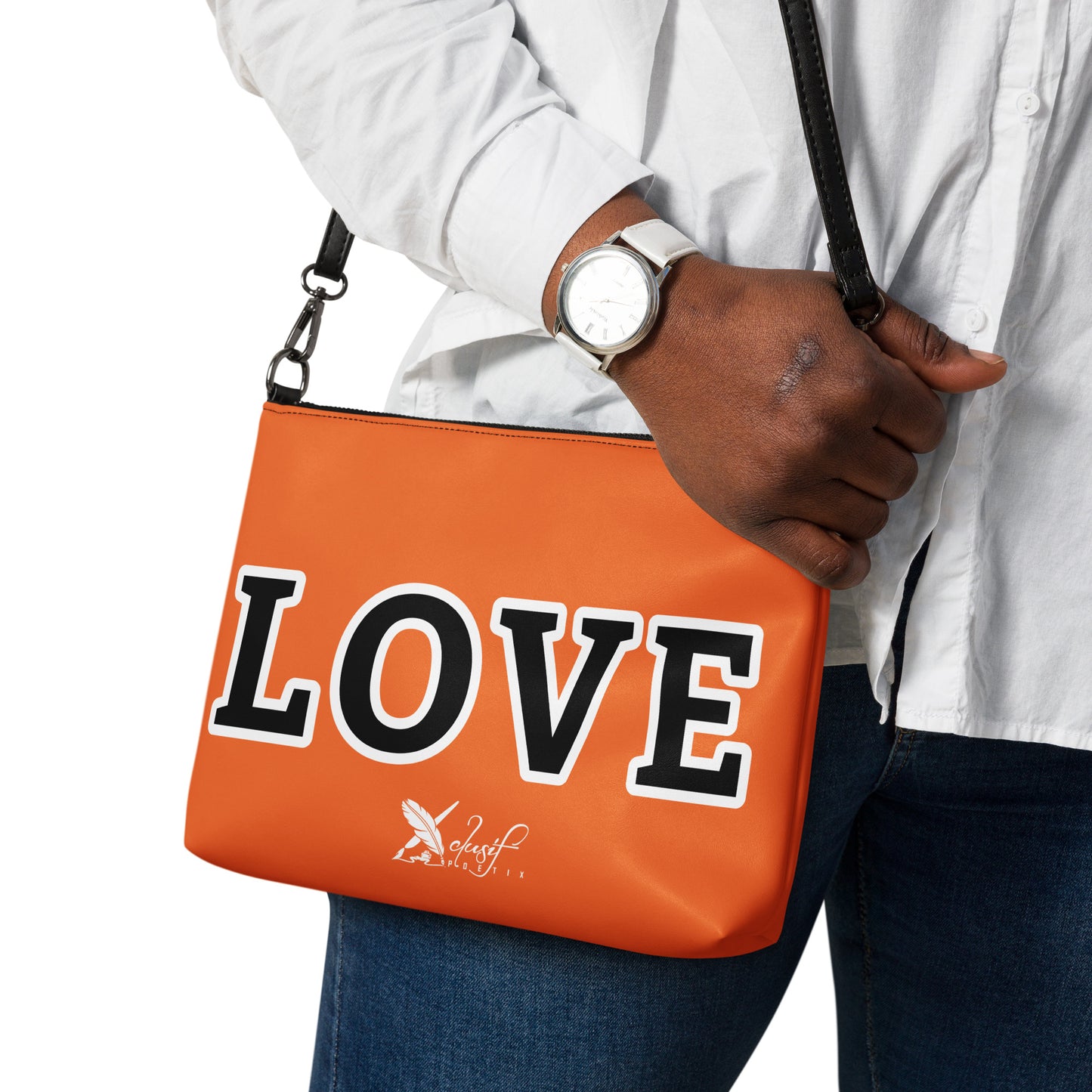 LOVE BY XCLUSIF POETIX ORANGE & BLACK Crossbody bag