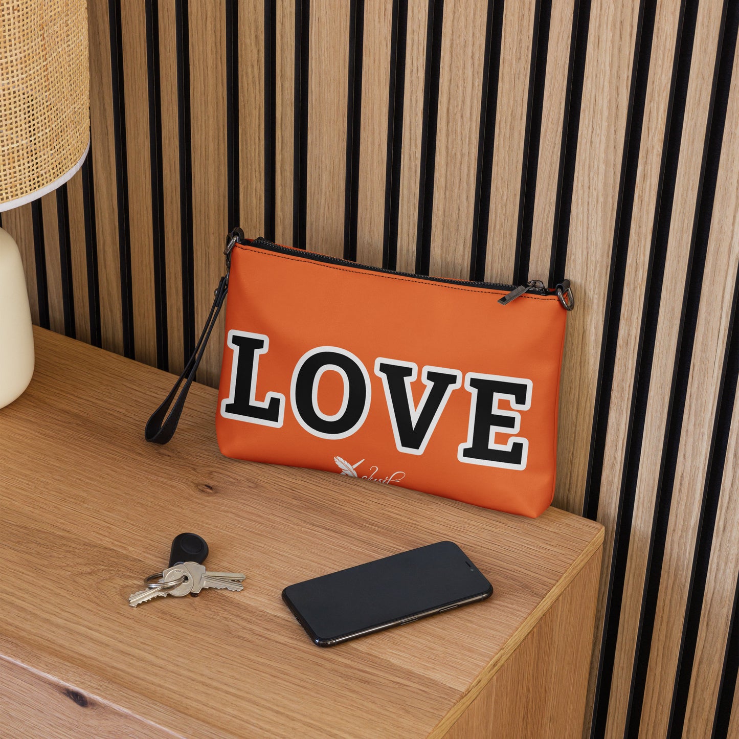 LOVE BY XCLUSIF POETIX ORANGE & BLACK Crossbody bag