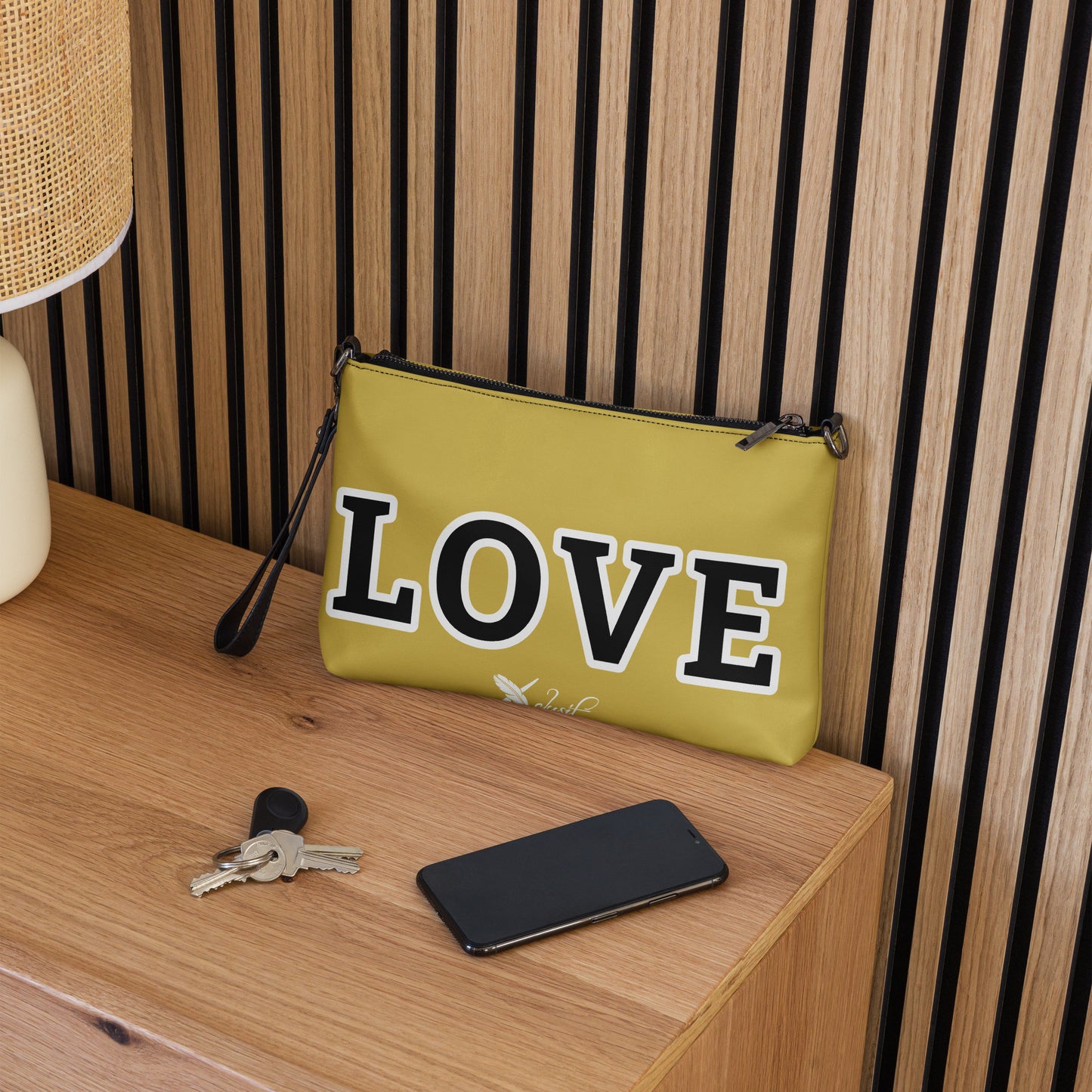 LOVE BY XCLUSIF POETIX GOLD & BLACK Crossbody bag