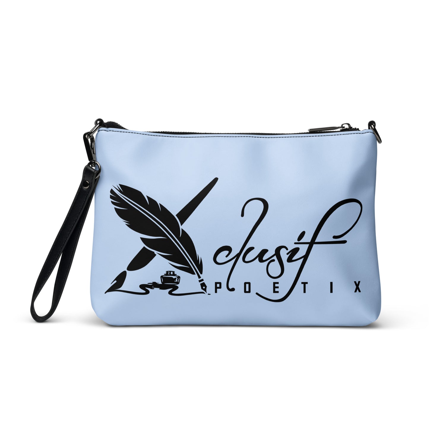 "LOVE ALWAYS WINS" BY XCLUSIF POETIX LIGHT BLUE Crossbody bag