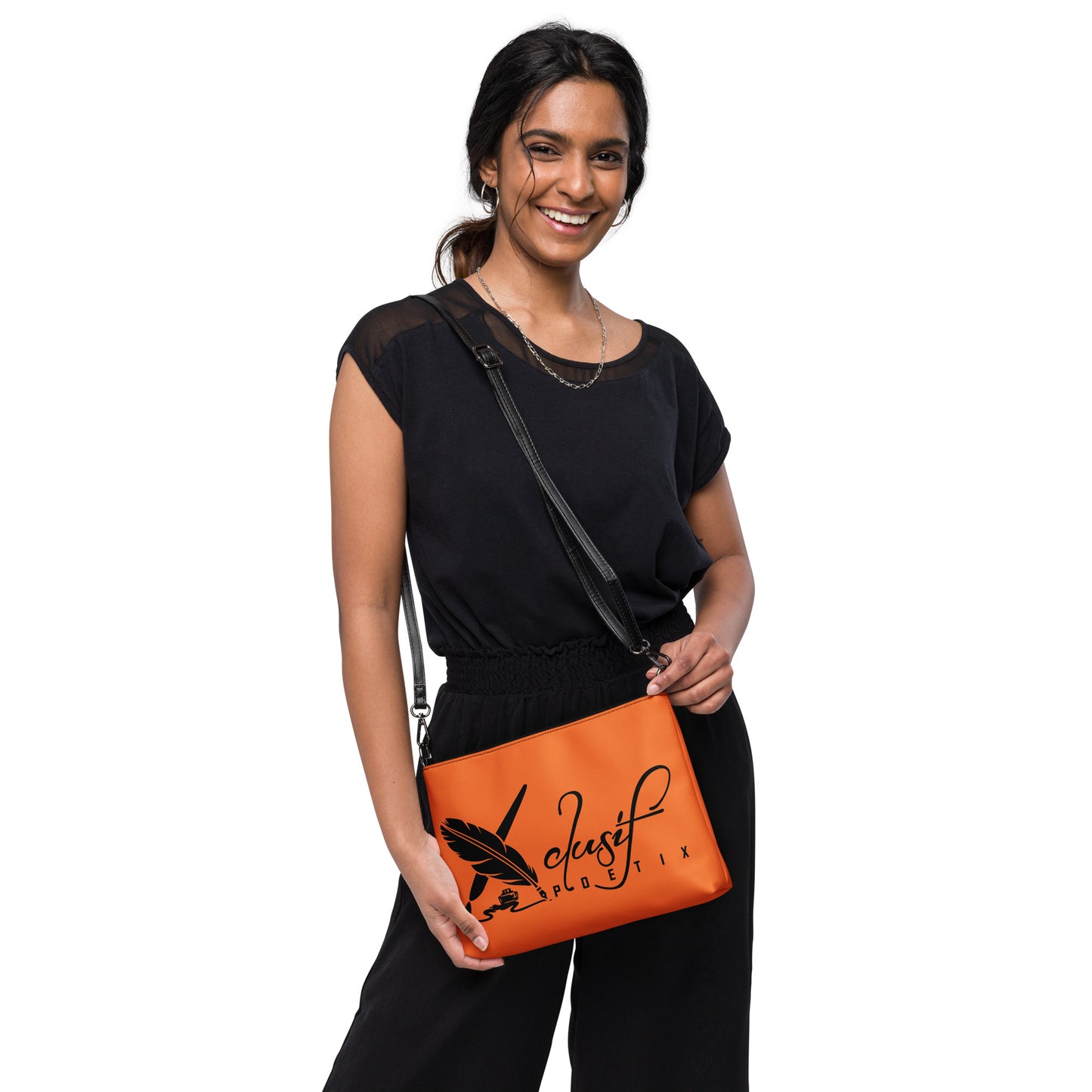 "LOVE ALWAYS WINS" BY XCLUSIF POETIX ORANGE Crossbody bag