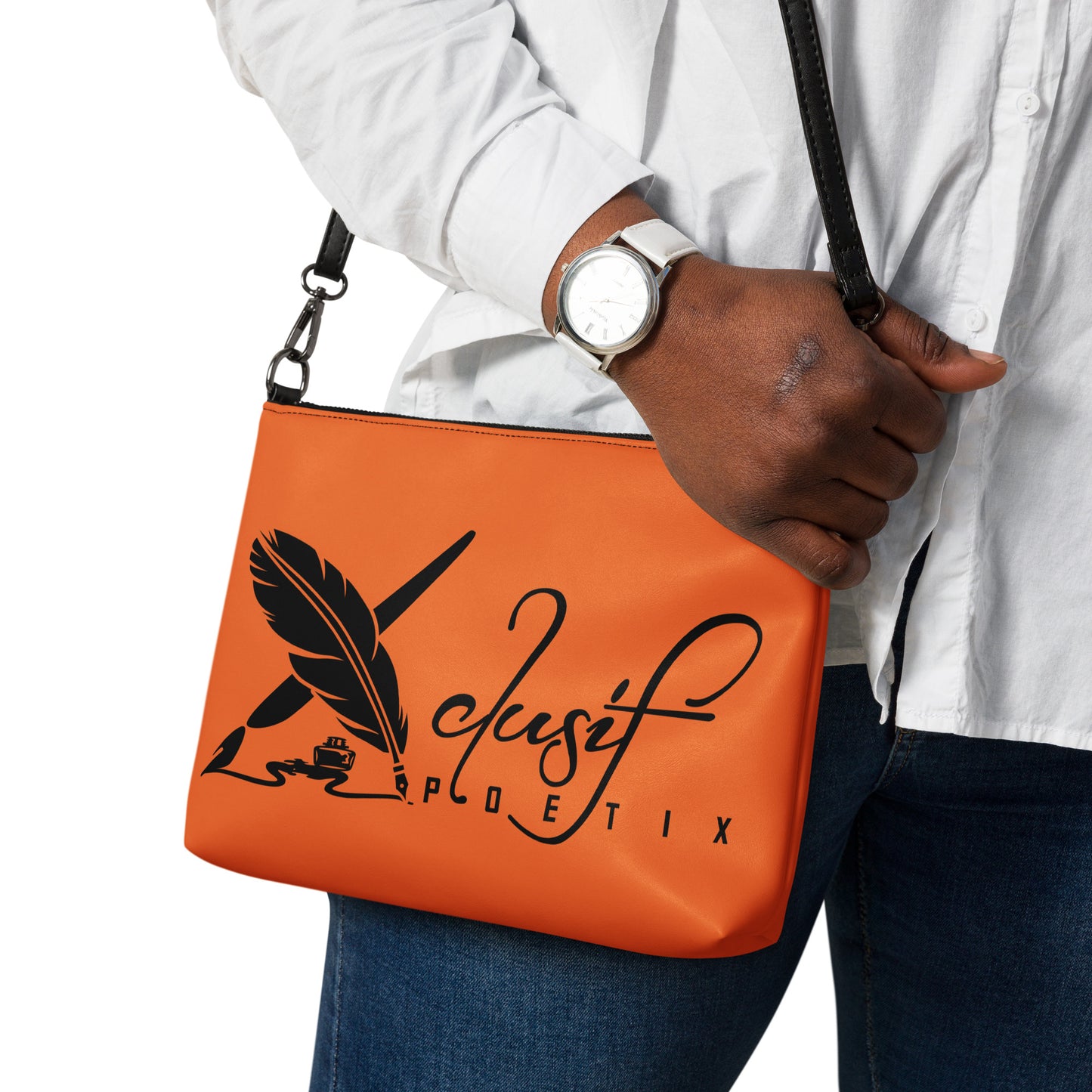 "LOVE ALWAYS WINS" BY XCLUSIF POETIX ORANGE Crossbody bag