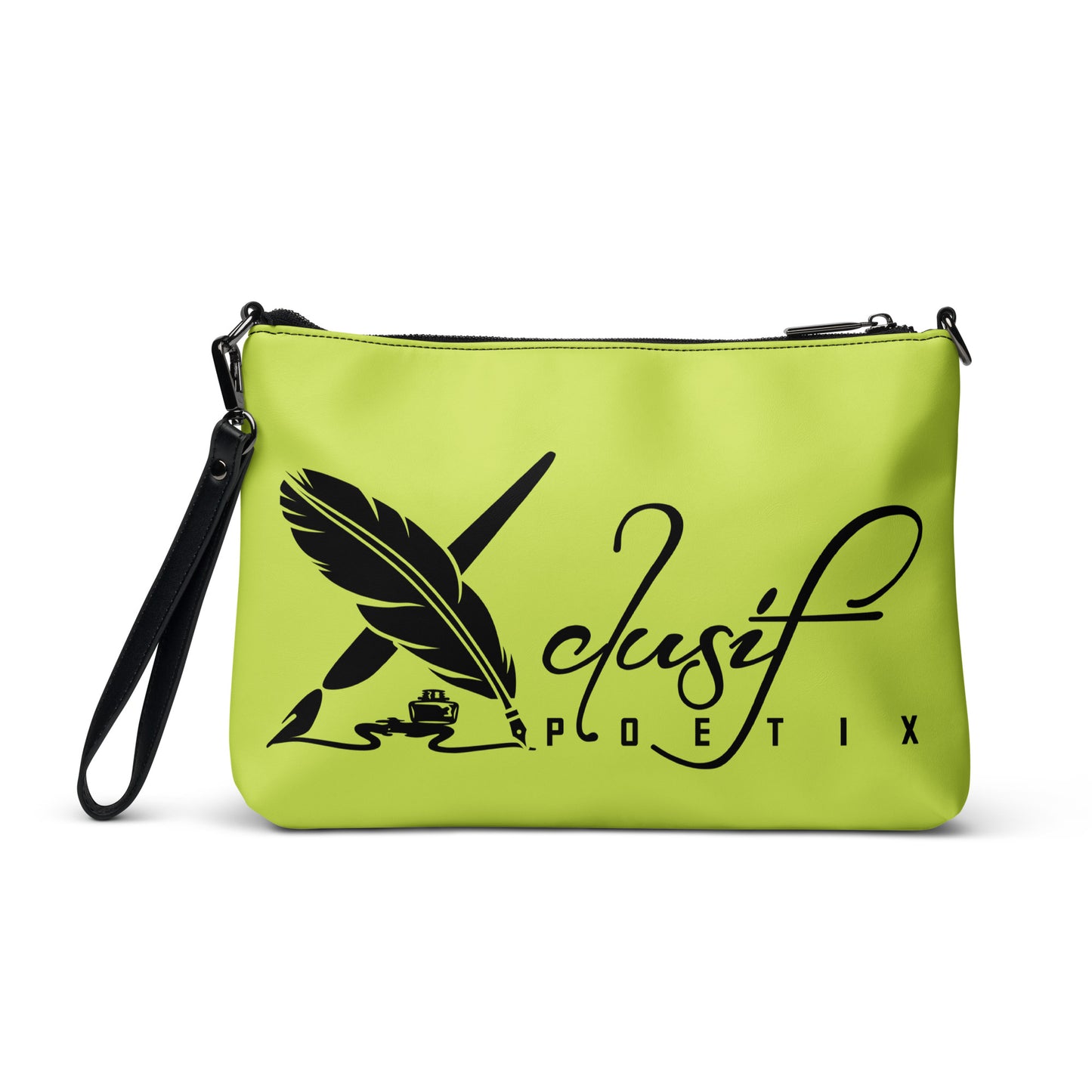 "LOVE ALWAYS WINS" BY XCLUSIF POETIX LIGHT GREEN Crossbody bag